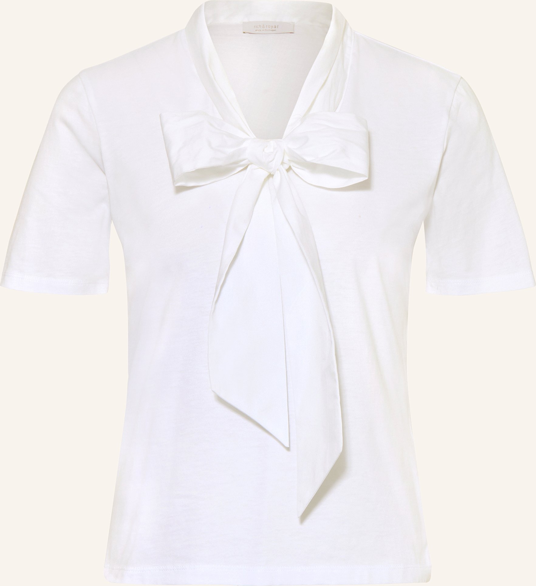 Rich & Royal Blusenshirt Mit Schluppe weiss