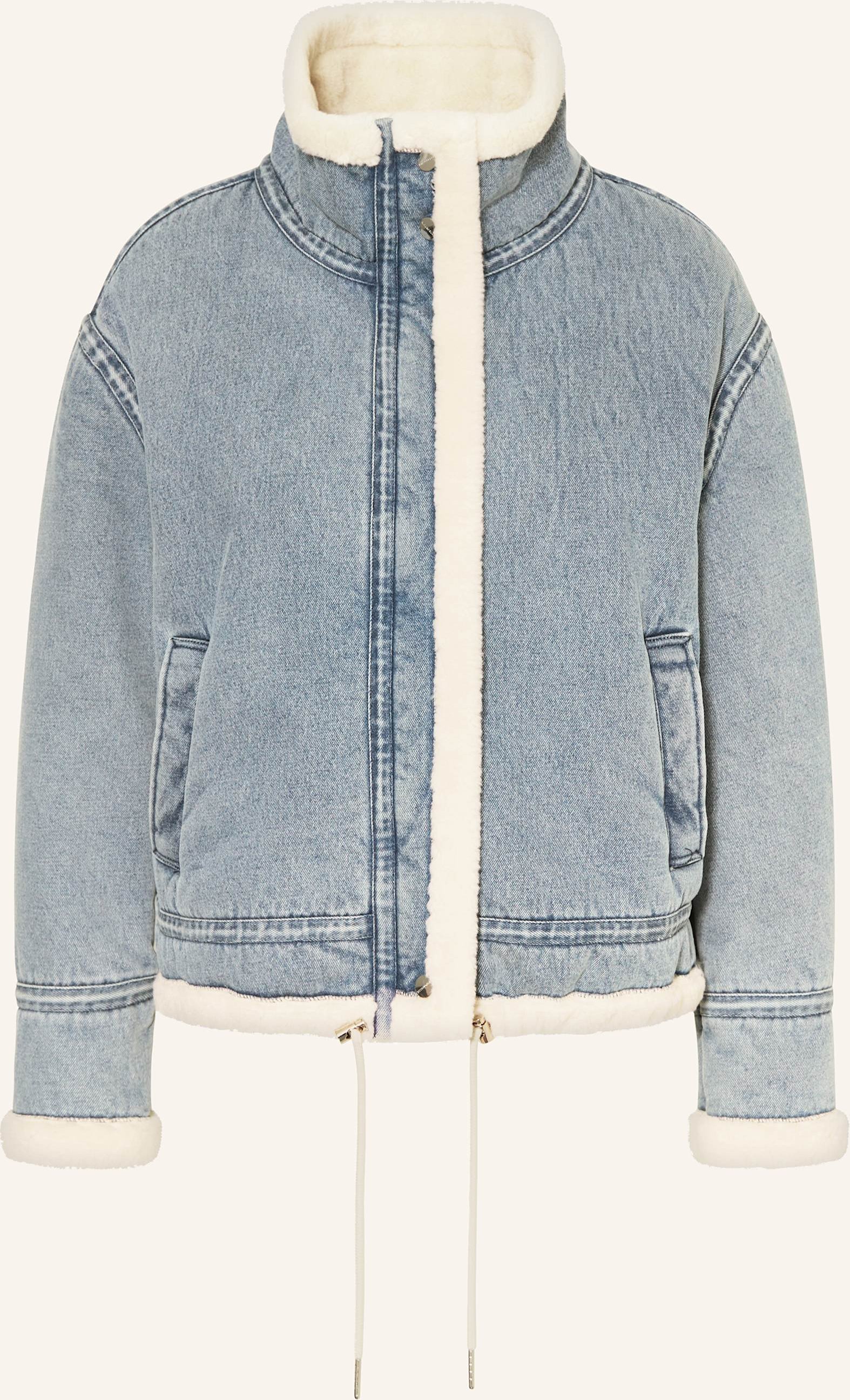 Rino & Pelle Jacke Beck In Lederoptik Mit Kunstfell blau