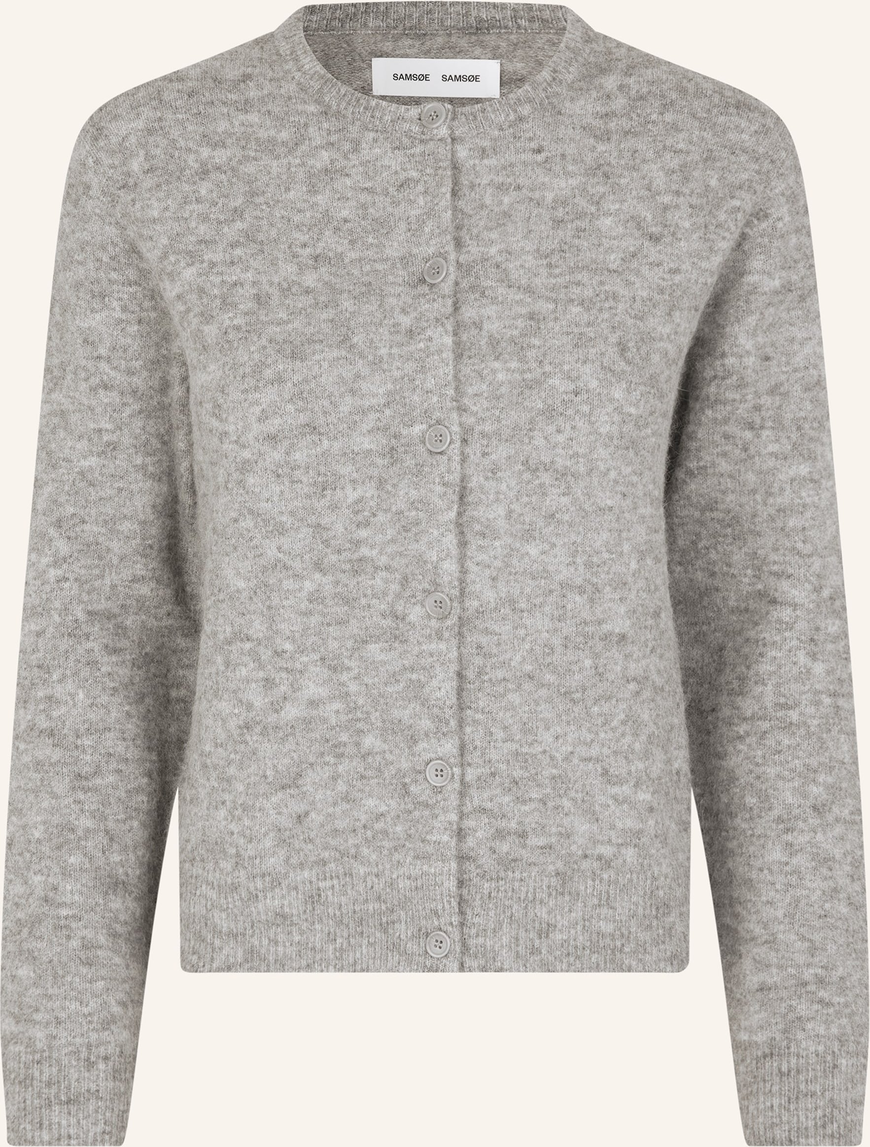 Samsøe Samsøe Strickjacke Nor Mit Alpaka grau