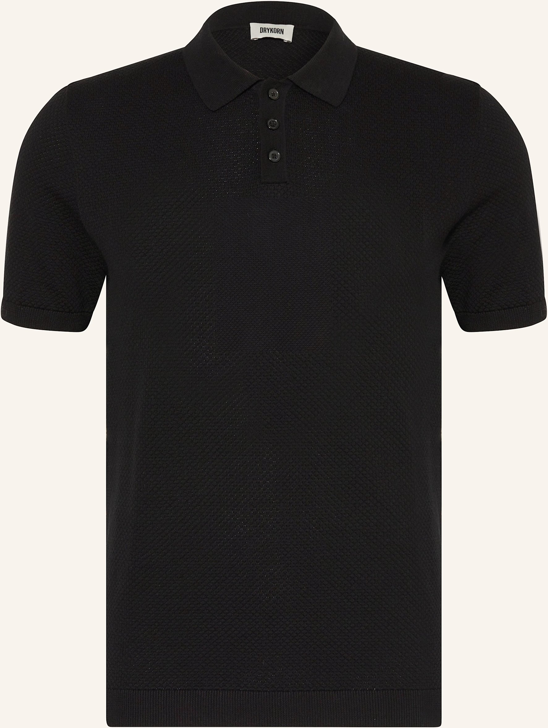 Thumbnail - Drykorn Strick-Poloshirt Triton Regular Fit schwarz