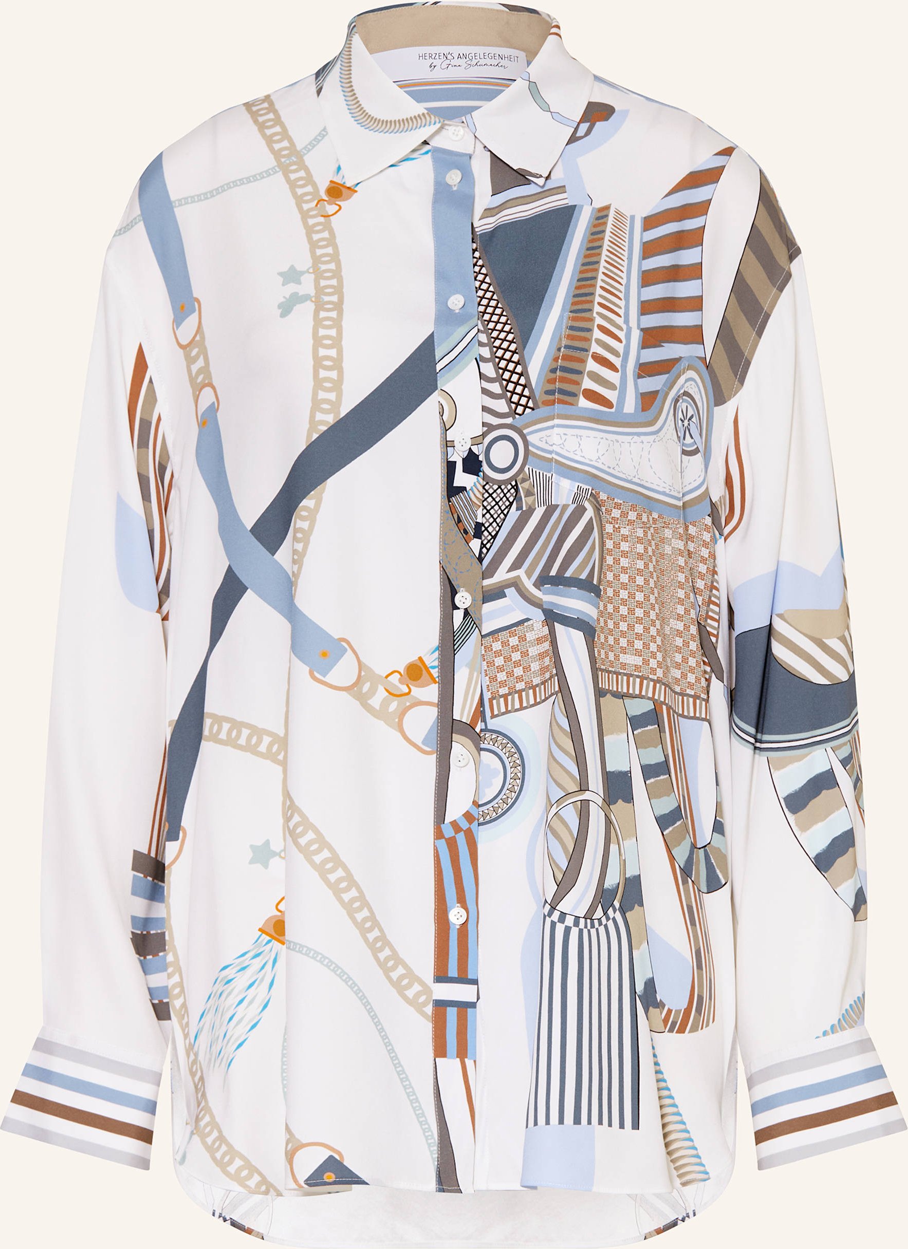Herzen's Angelegenheit Hemdbluse Aus Seide blau