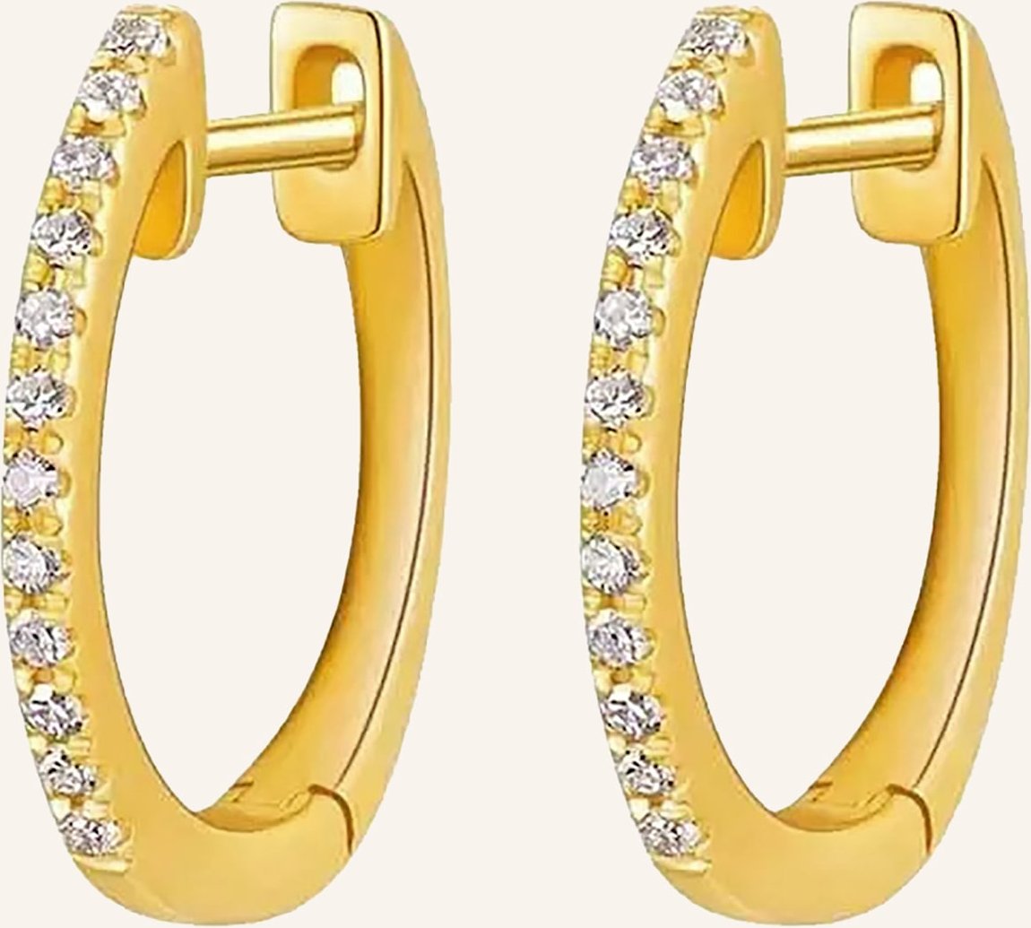 Leaf Creolen Circle Xs Aus 18 Karat Gelbgold Mit Diamanten gold