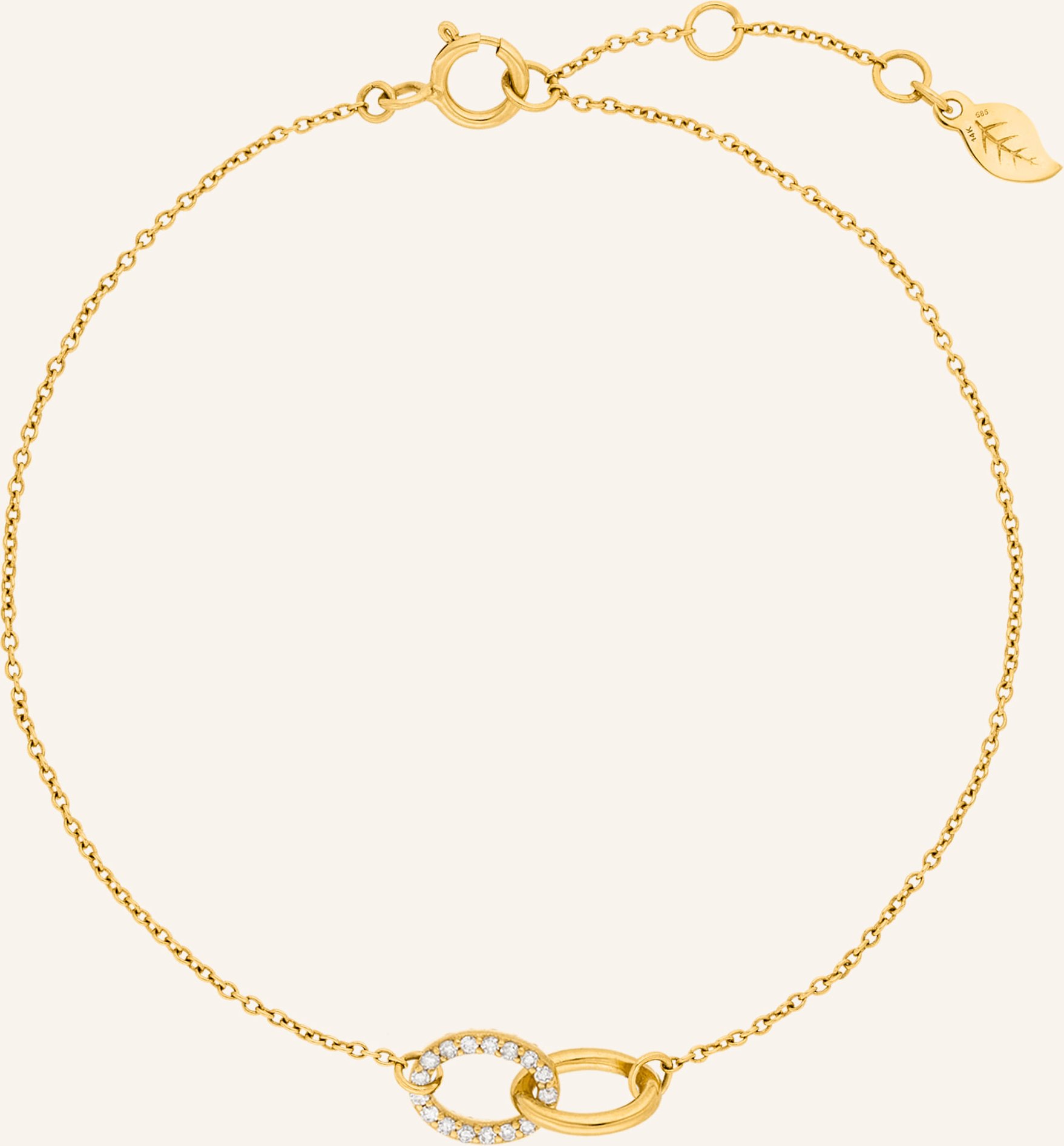 Leaf Armband Eternal Touch Aus 14 Karat Gelbgold Mit Diamanten gold