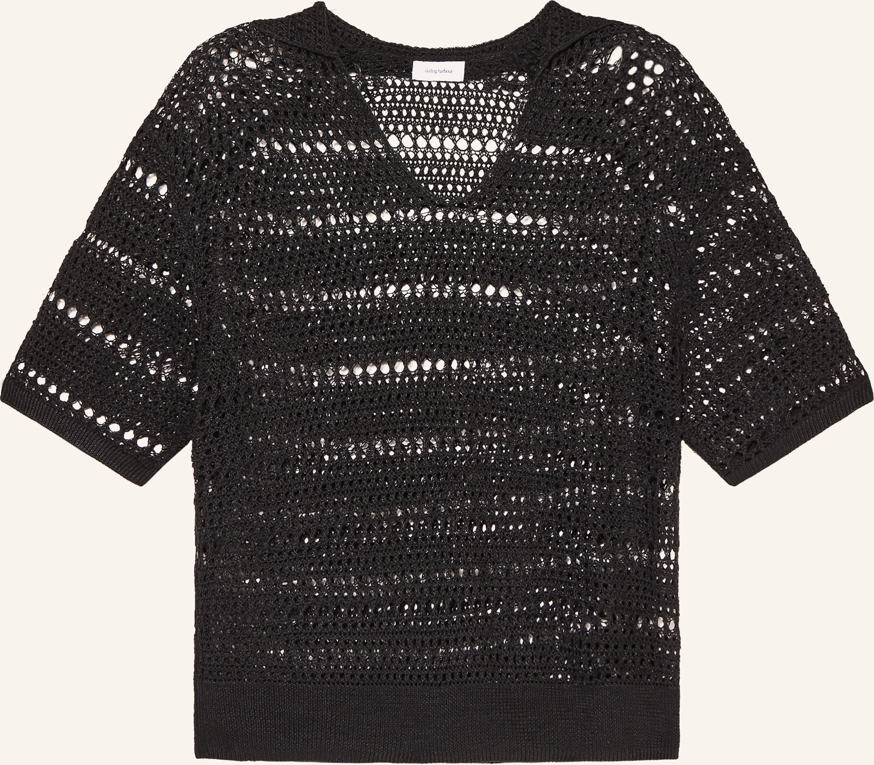 Darling Harbour Häkelshirt schwarz