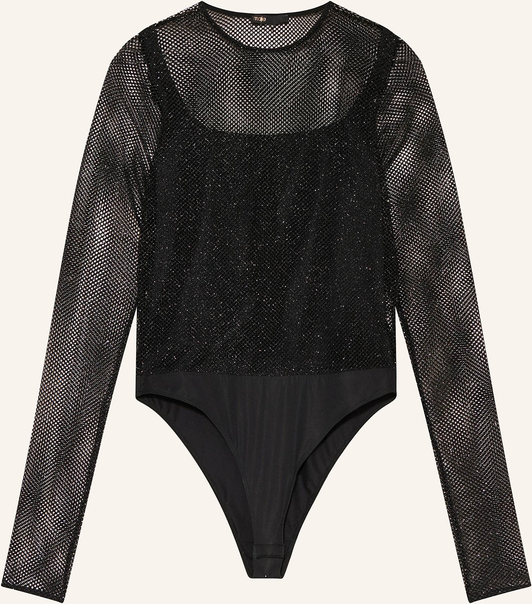 Maje Body Mit Glitzergarn schwarz