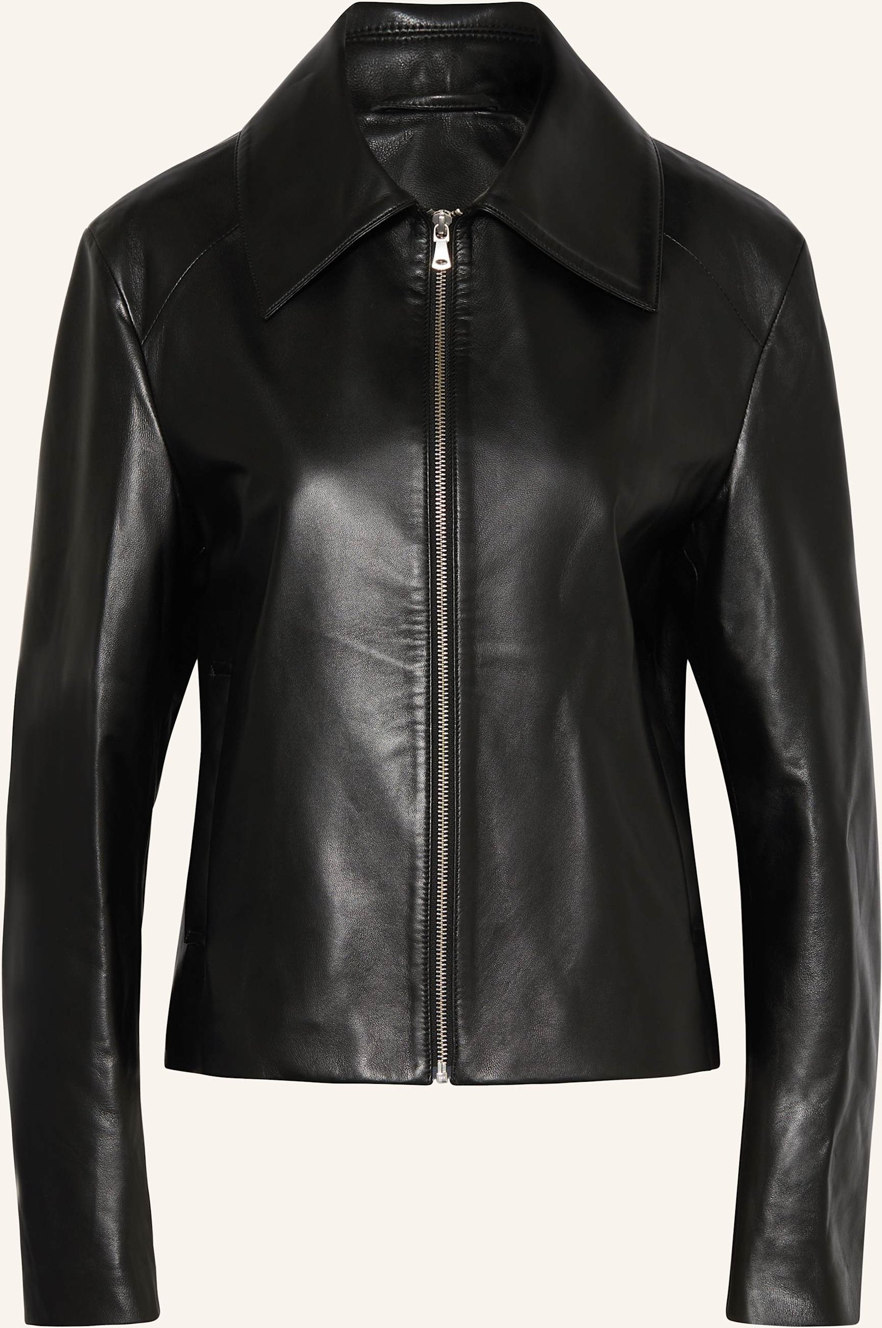 Nour Hammour Lederjacke Manen schwarz