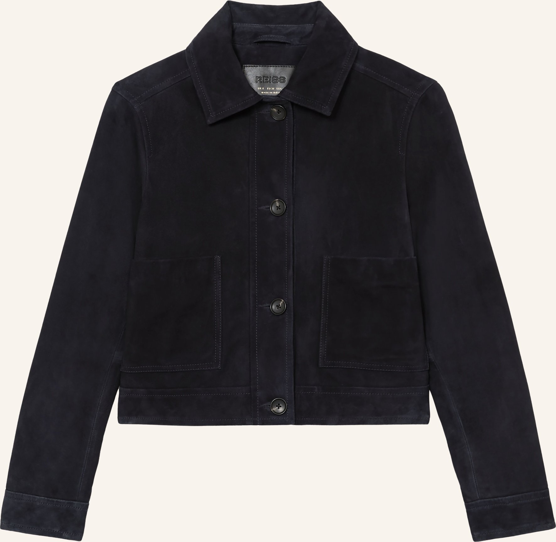 Reiss Lederjacke Sonny blau