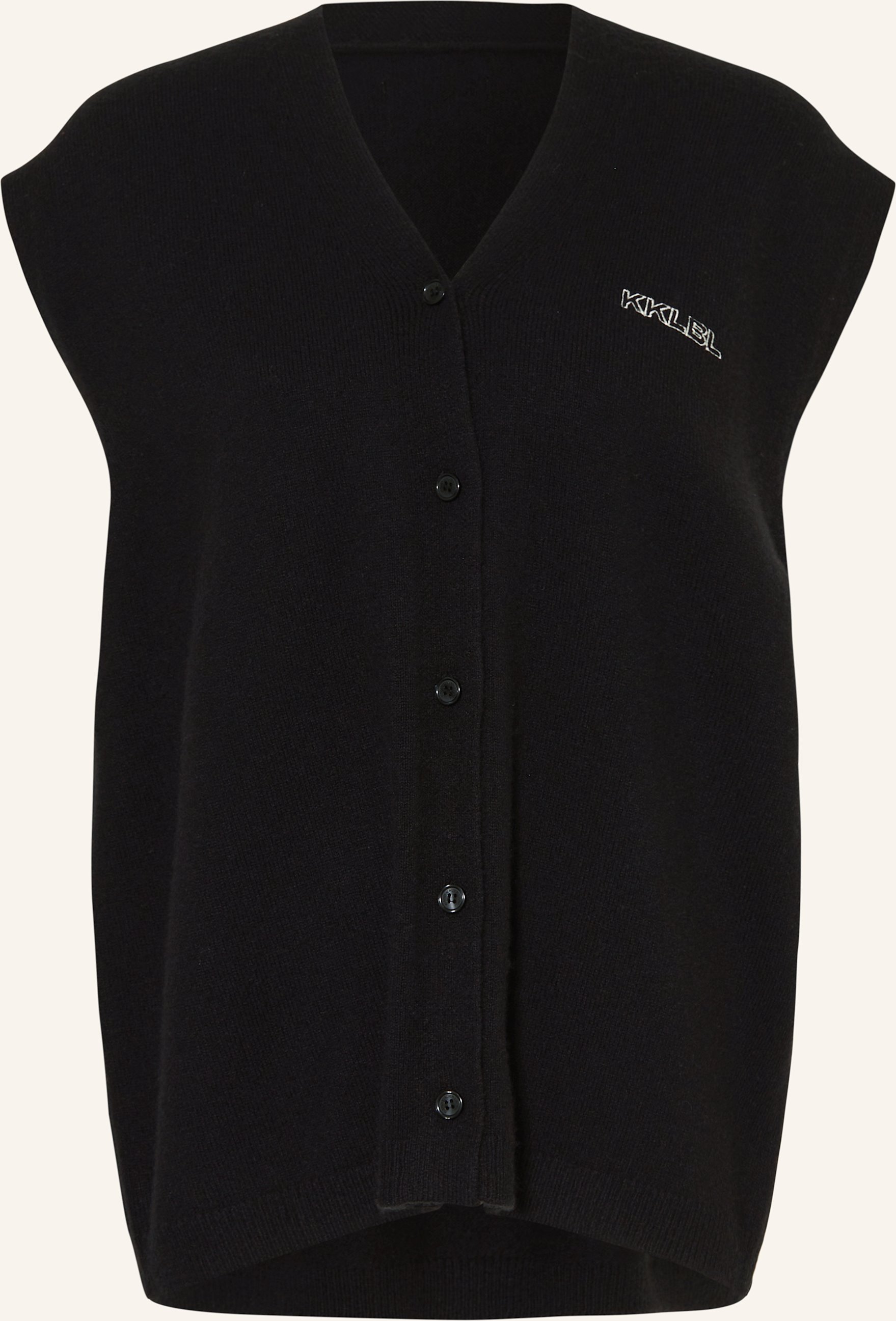 Karo Kauer Strickweste schwarz