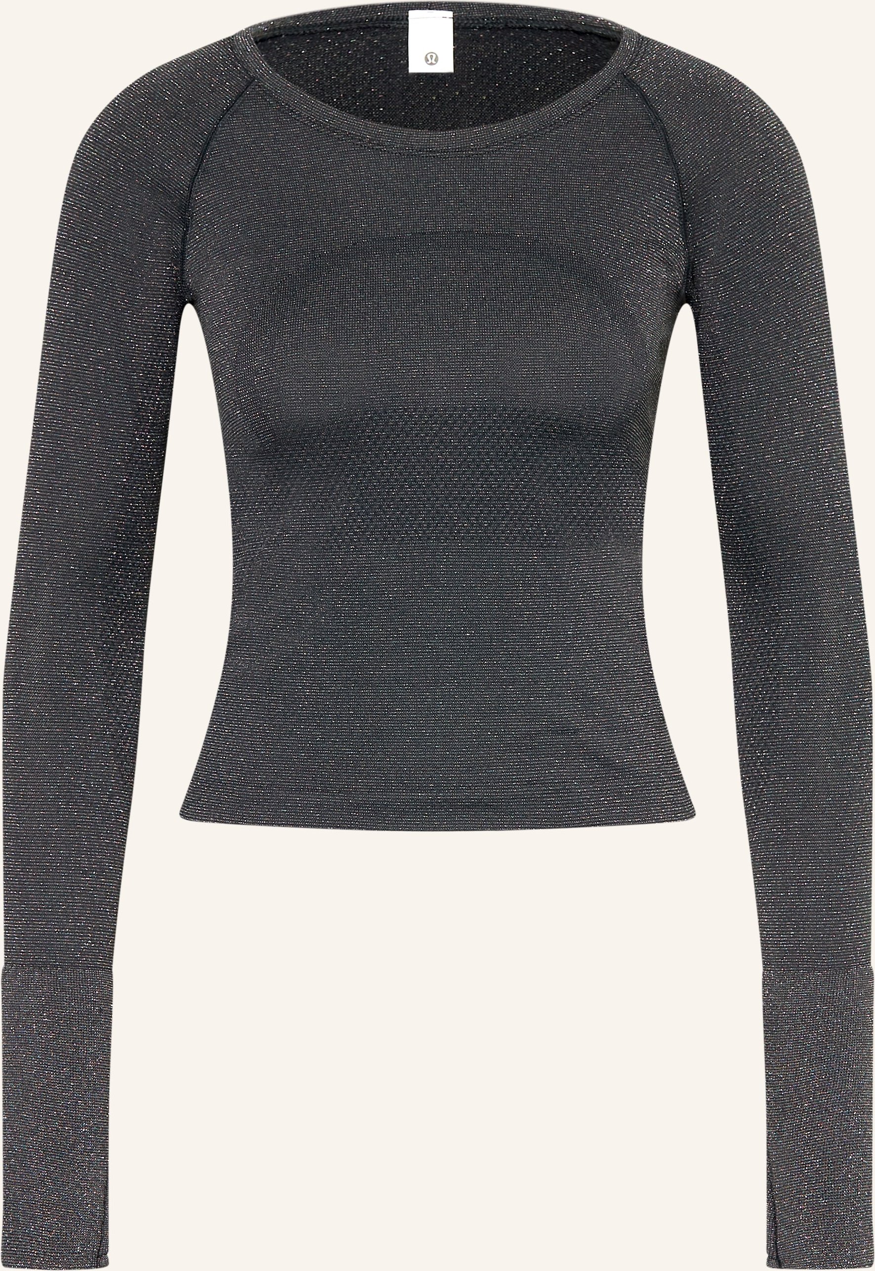 Lululemon Longsleeve Swiftly Tech 2.0 Race Mit Glitzergarn schwarz
