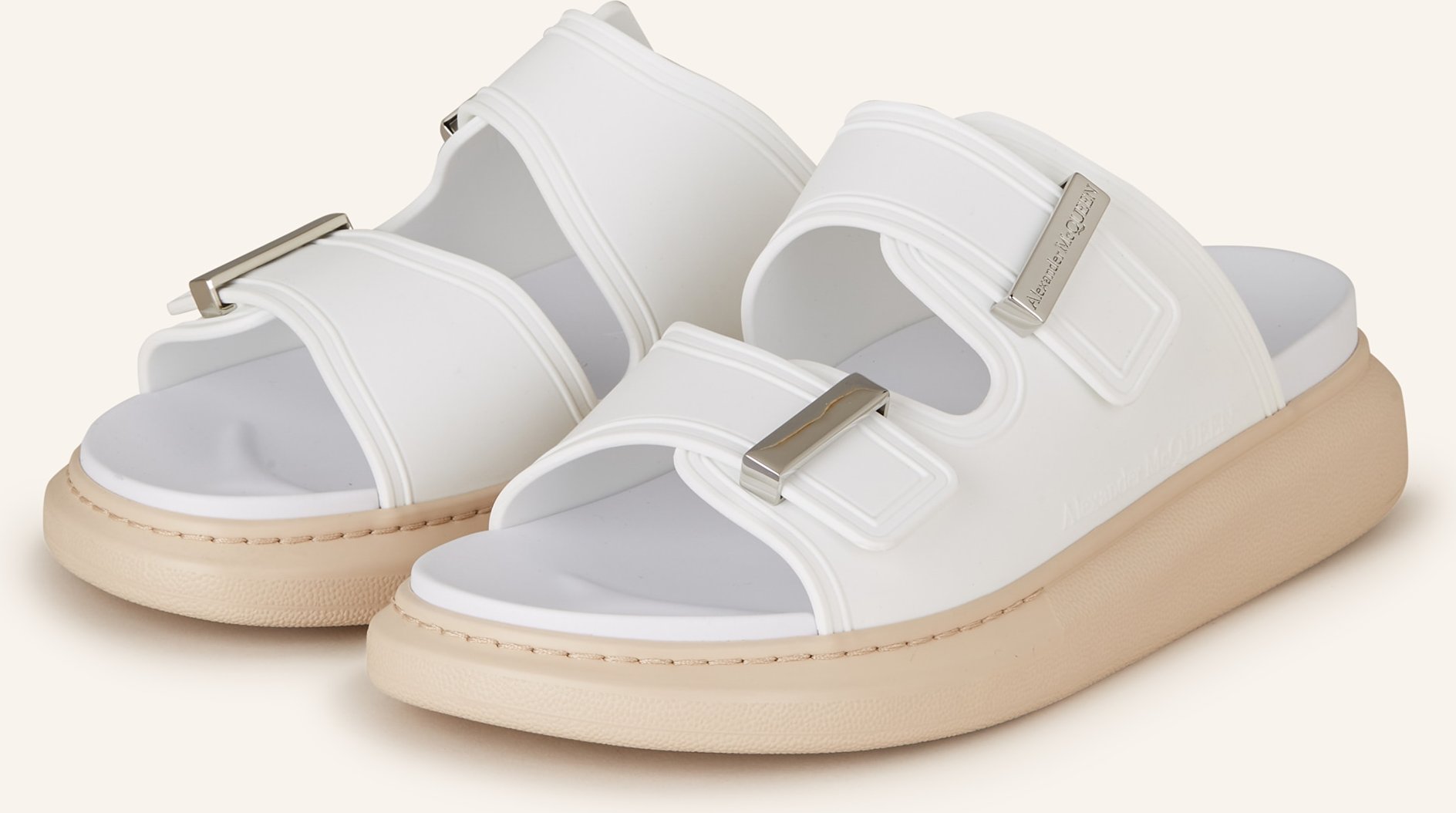Thumbnail - Mcqueen Plateau-Pantoletten weiss