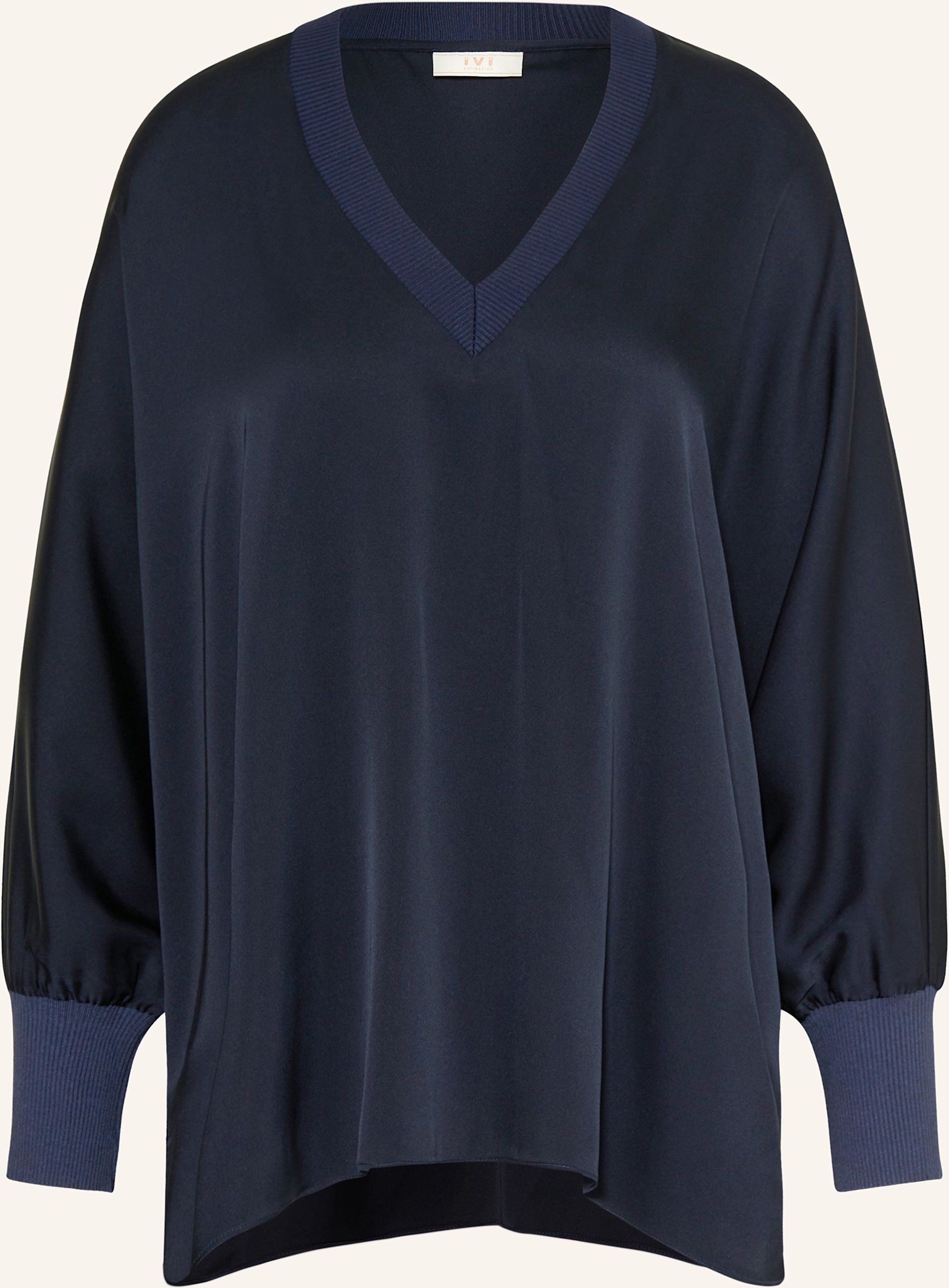 Ivi Collection Blusenshirt Aus Seide blau