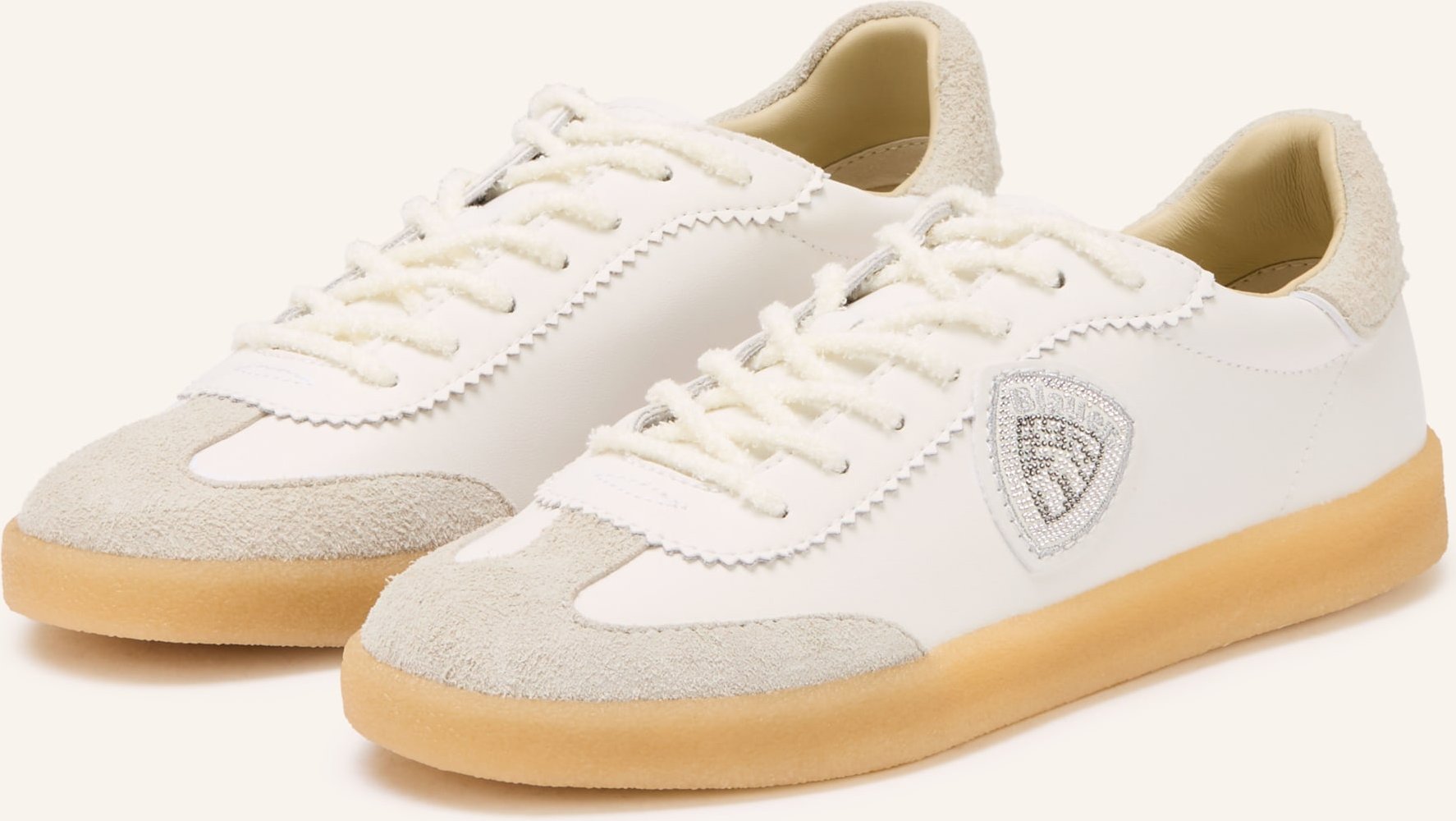 Blauer Sneaker Aurora Mit Schmucksteinen weiss