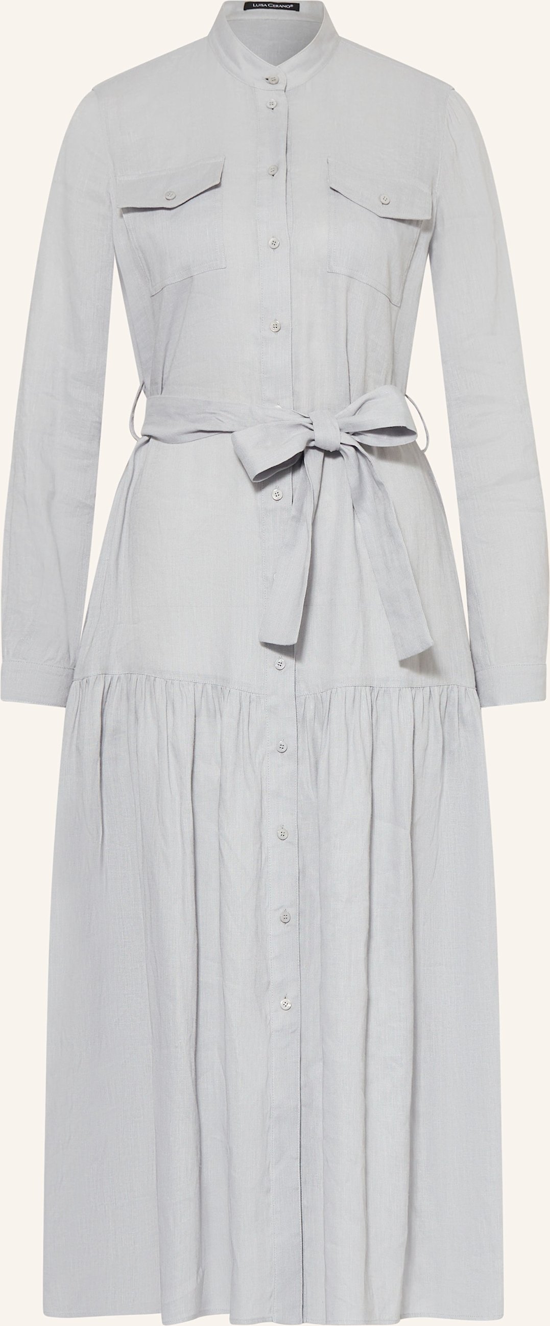 Luisa Cerano Kleid Mit Leinen grau