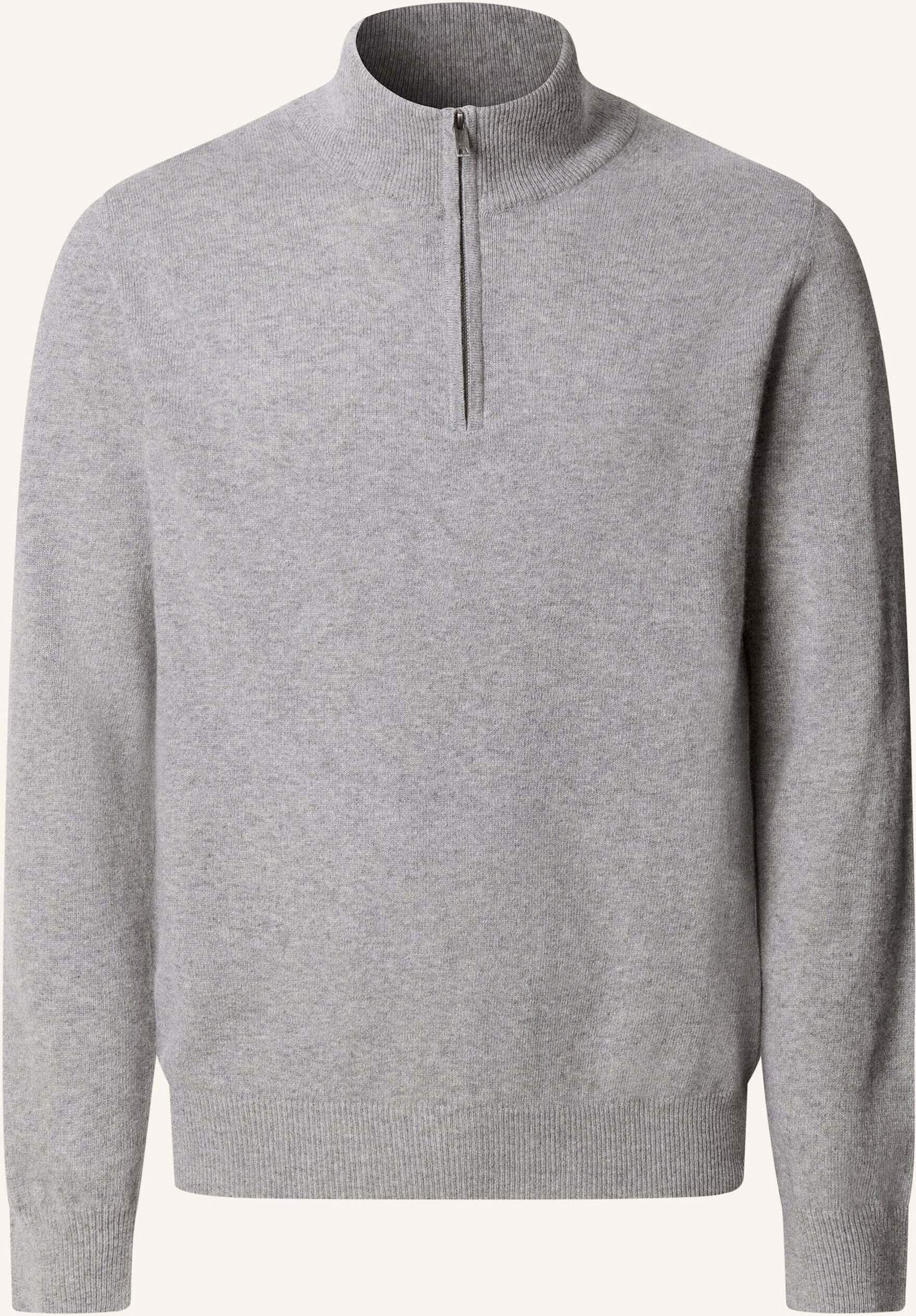 Hackett London Pullover Merino Cash Mix Hzip grau