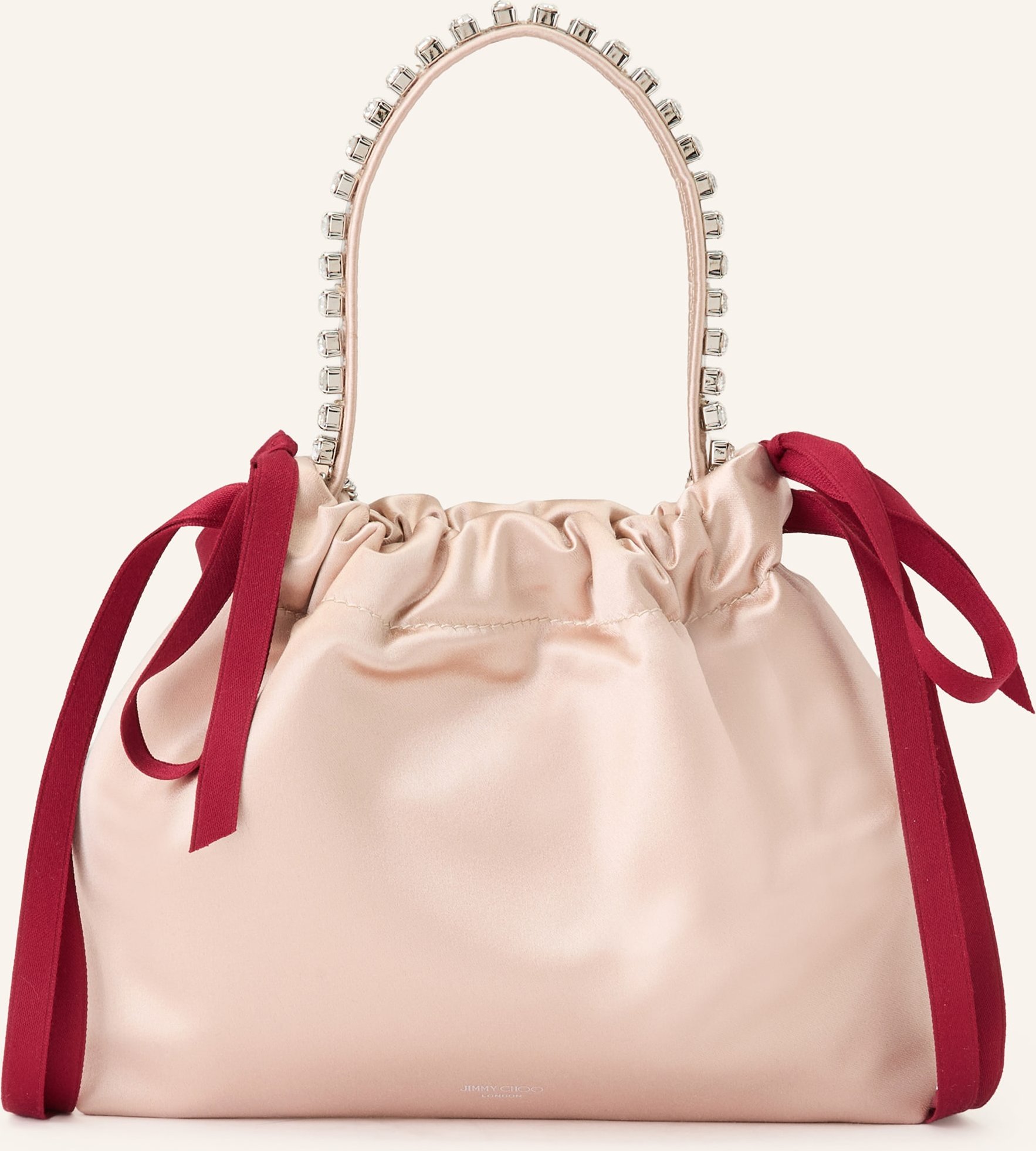Jimmy Choo Handtasche Drawstring Mini Mit Schmucksteinen rot