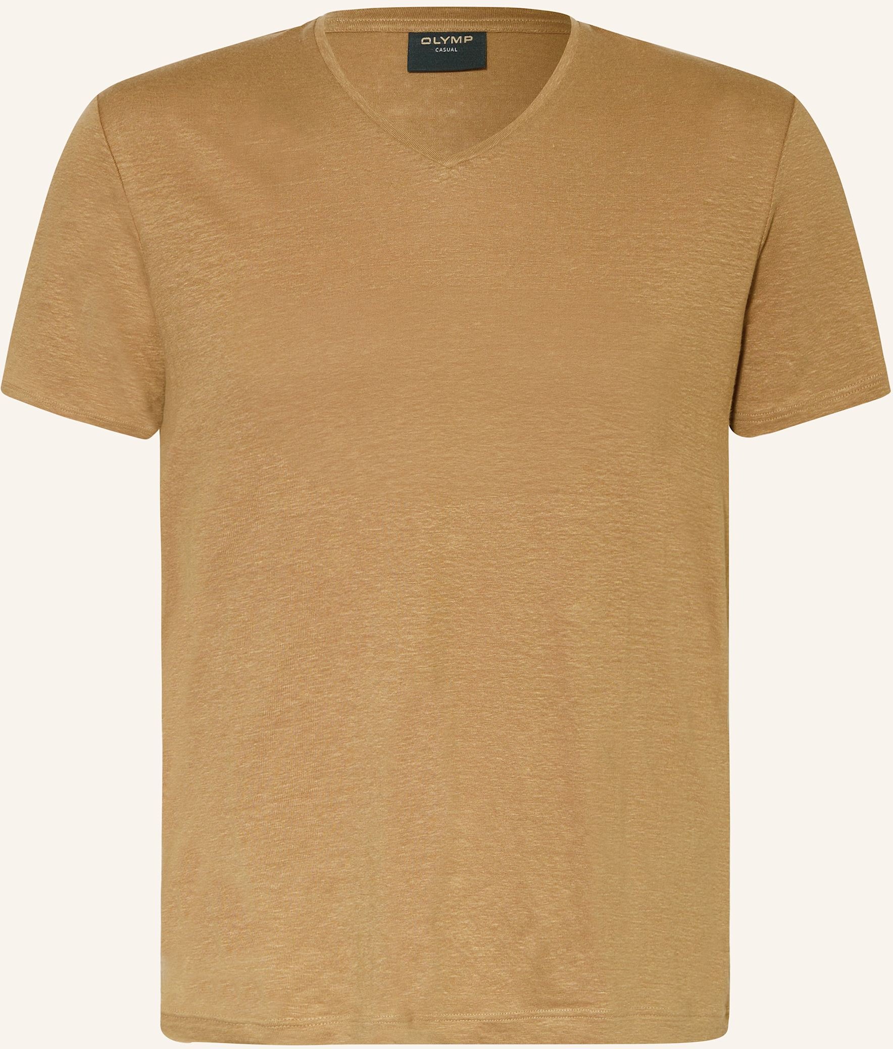 Olymp T-Shirt Aus Leinen braun