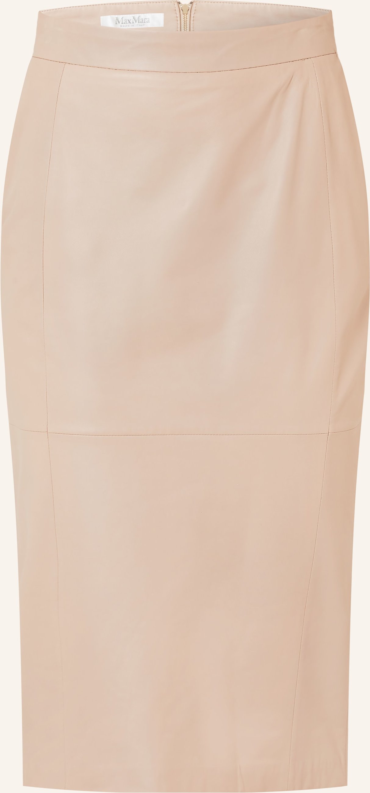 Max Mara Lederrock Ricamo beige