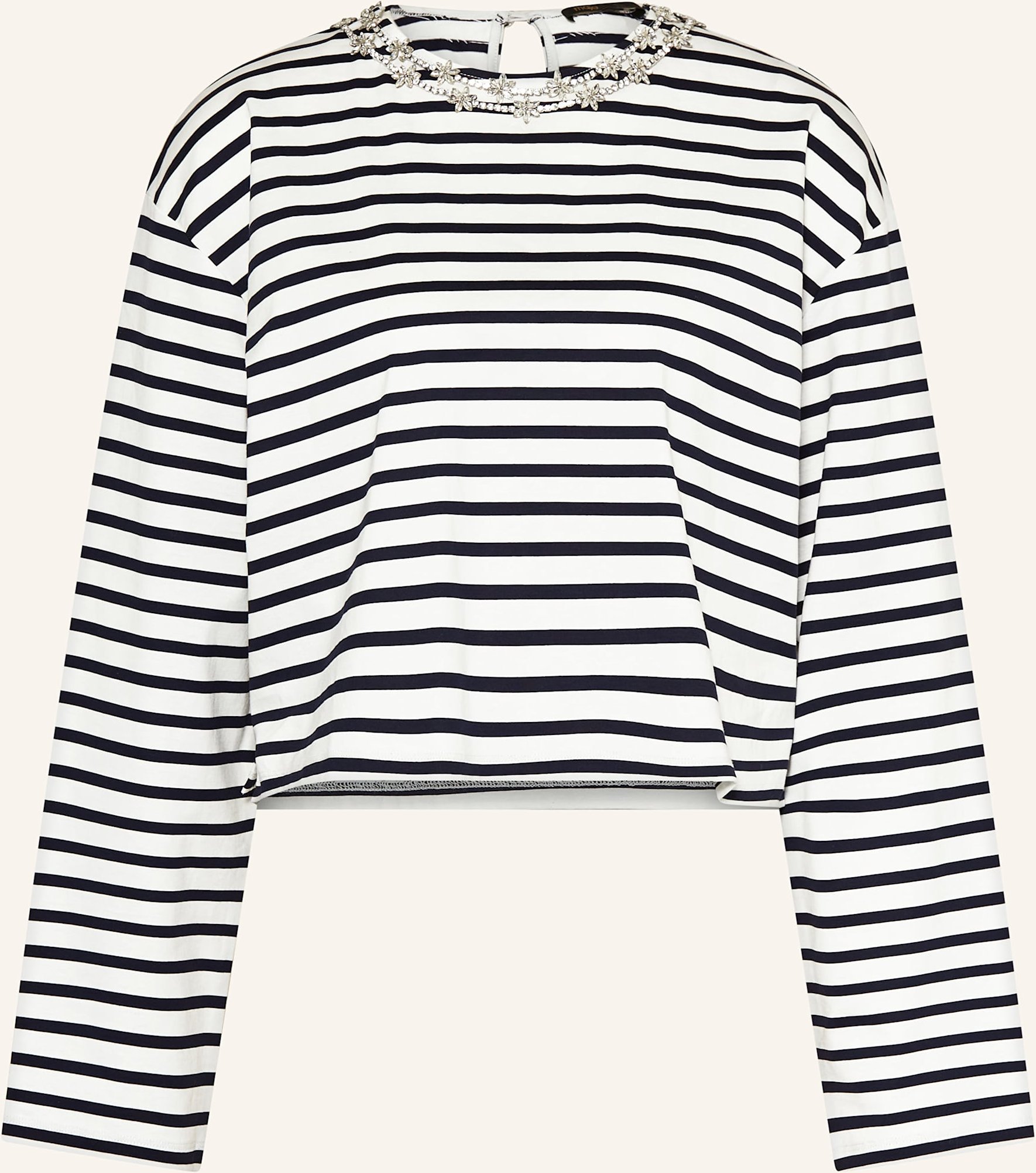 Thumbnail - Maje Longsleeve Mit Schmucksteinen weiss