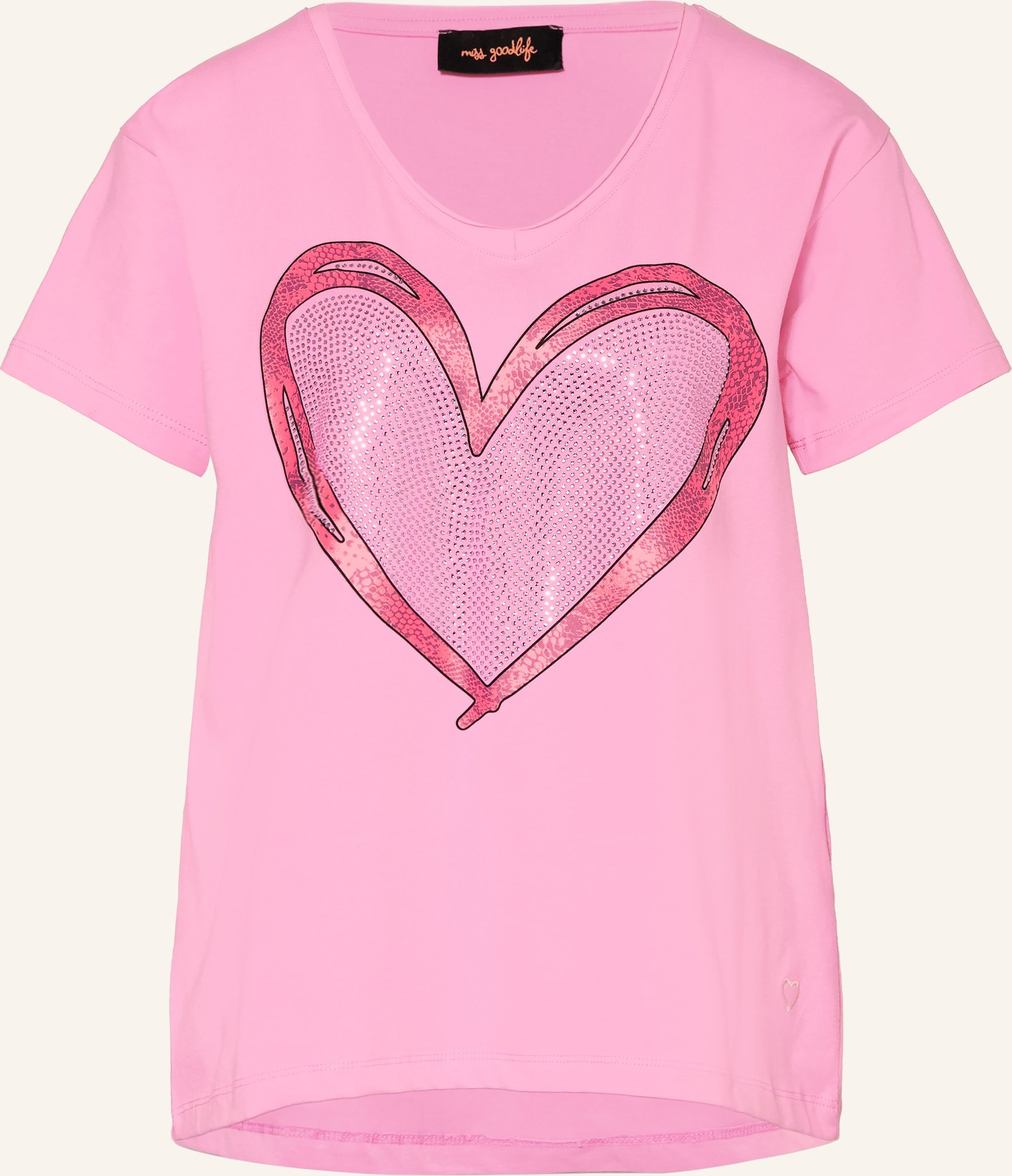 Miss Goodlife T-Shirt Mit Schmucksteinen rosa