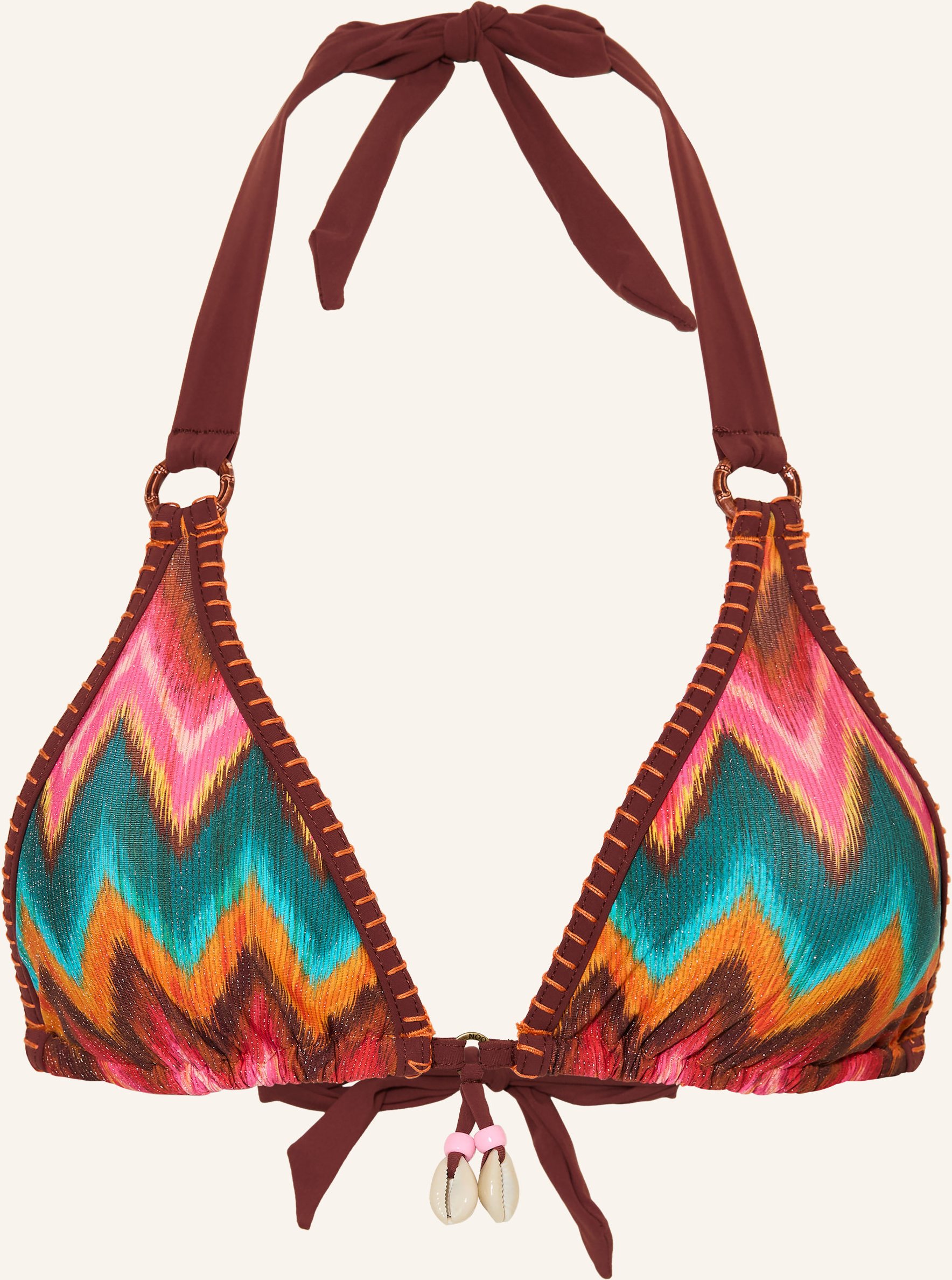 Banana Moon Triangel-Bikini-Top Rita Nalika Mit Glitzergarn orange