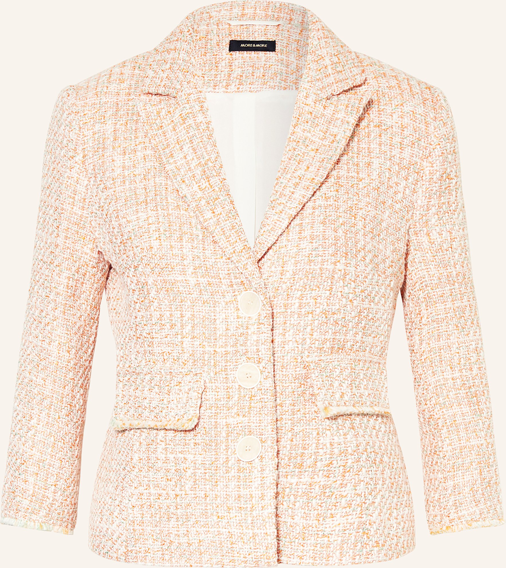 More & More Tweed-Blazer Mit 3/4-Arm orange