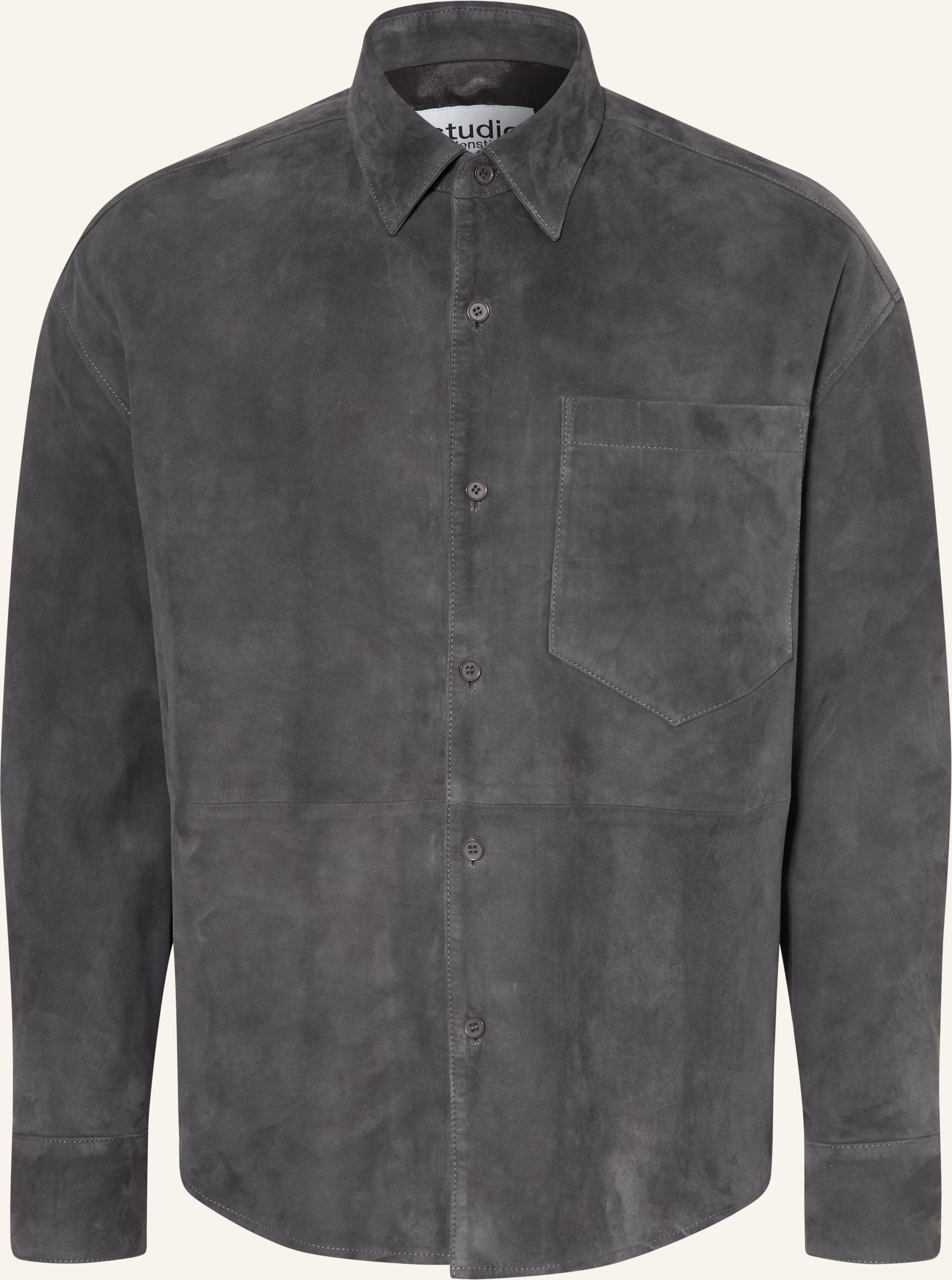 Studio Seidensticker Leder-Overjacket Studio grau