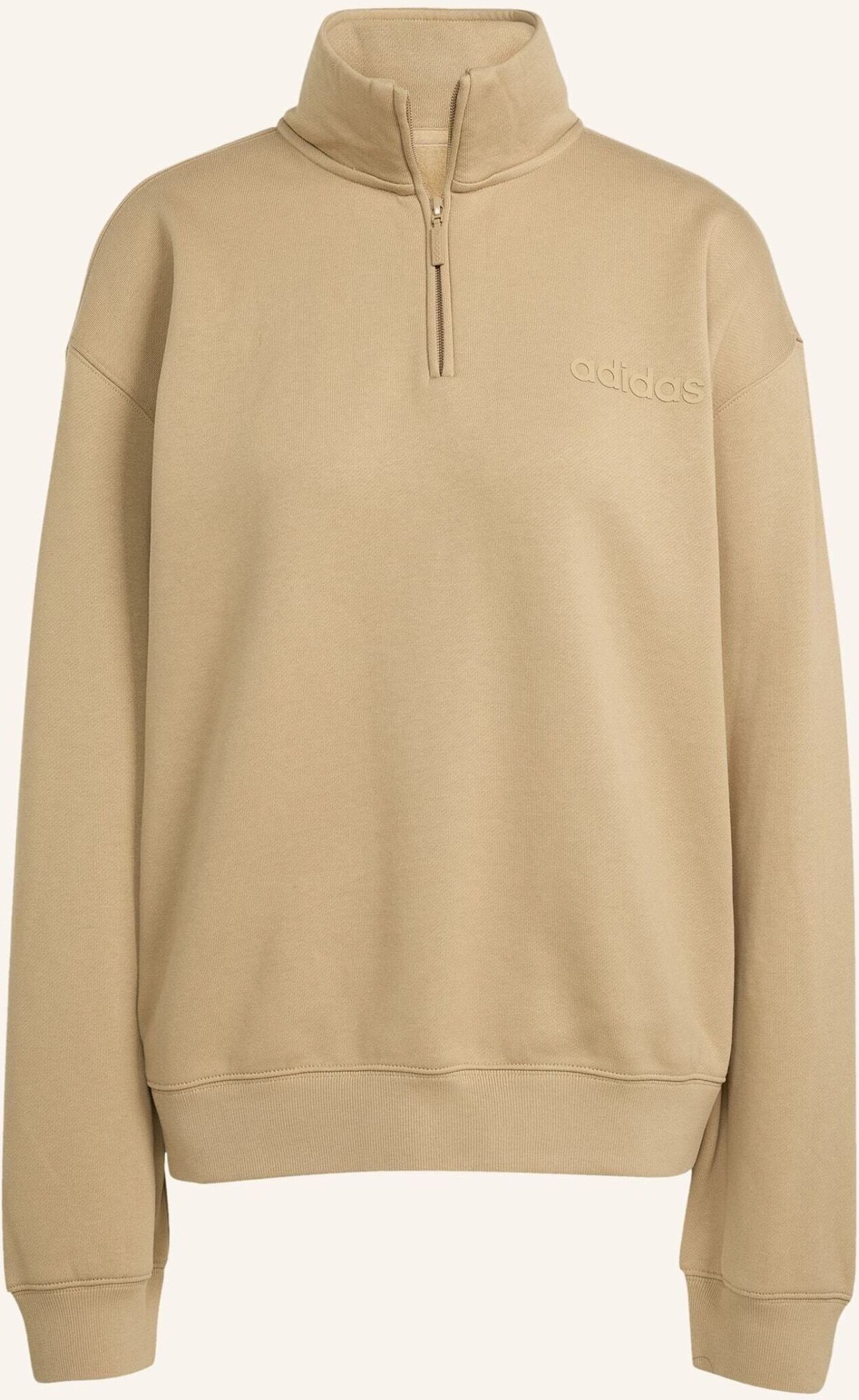 Adidas Originals Essentials Linear Quarter-Zip Oversized Oberteil beige