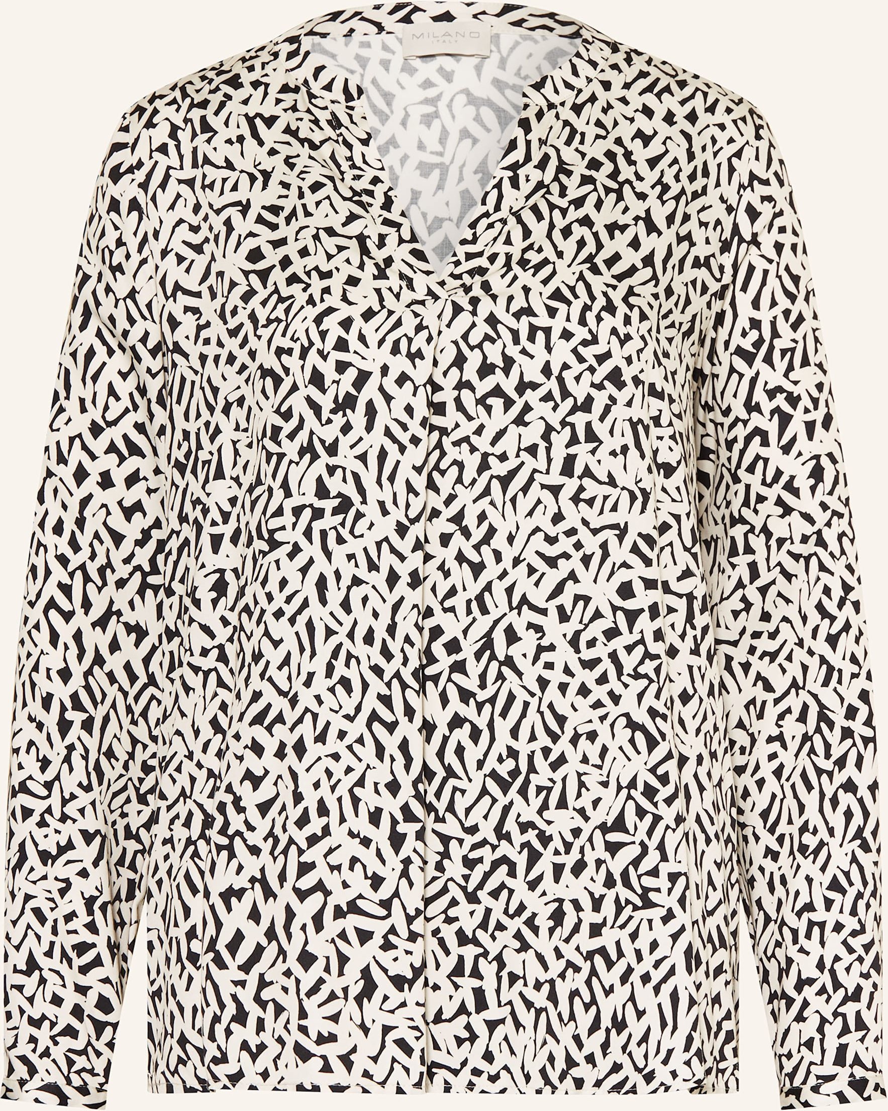 Milano Italy Blusenshirt Aus Satin schwarz