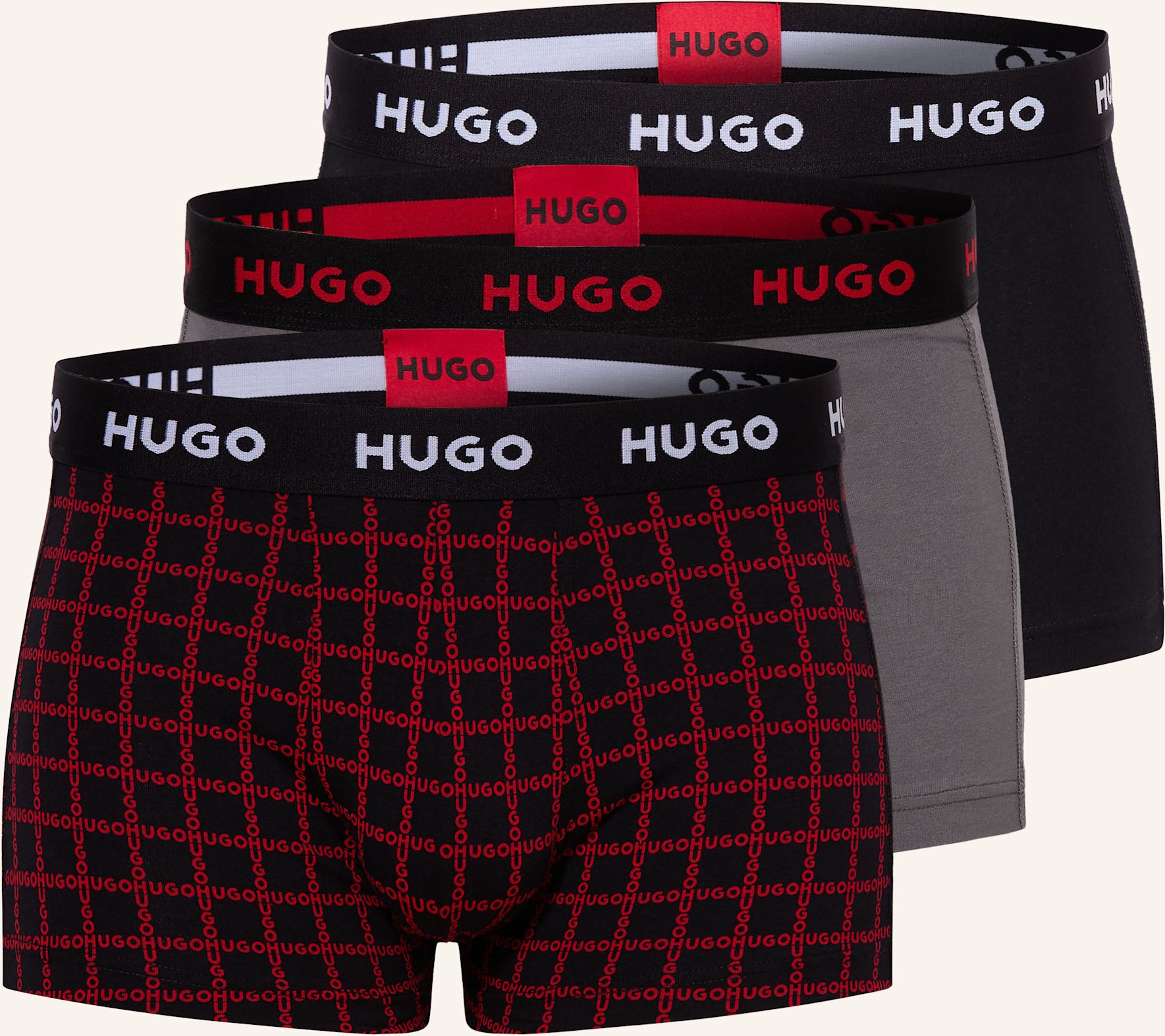 Hugo 3er-Pack Boxershorts grau
