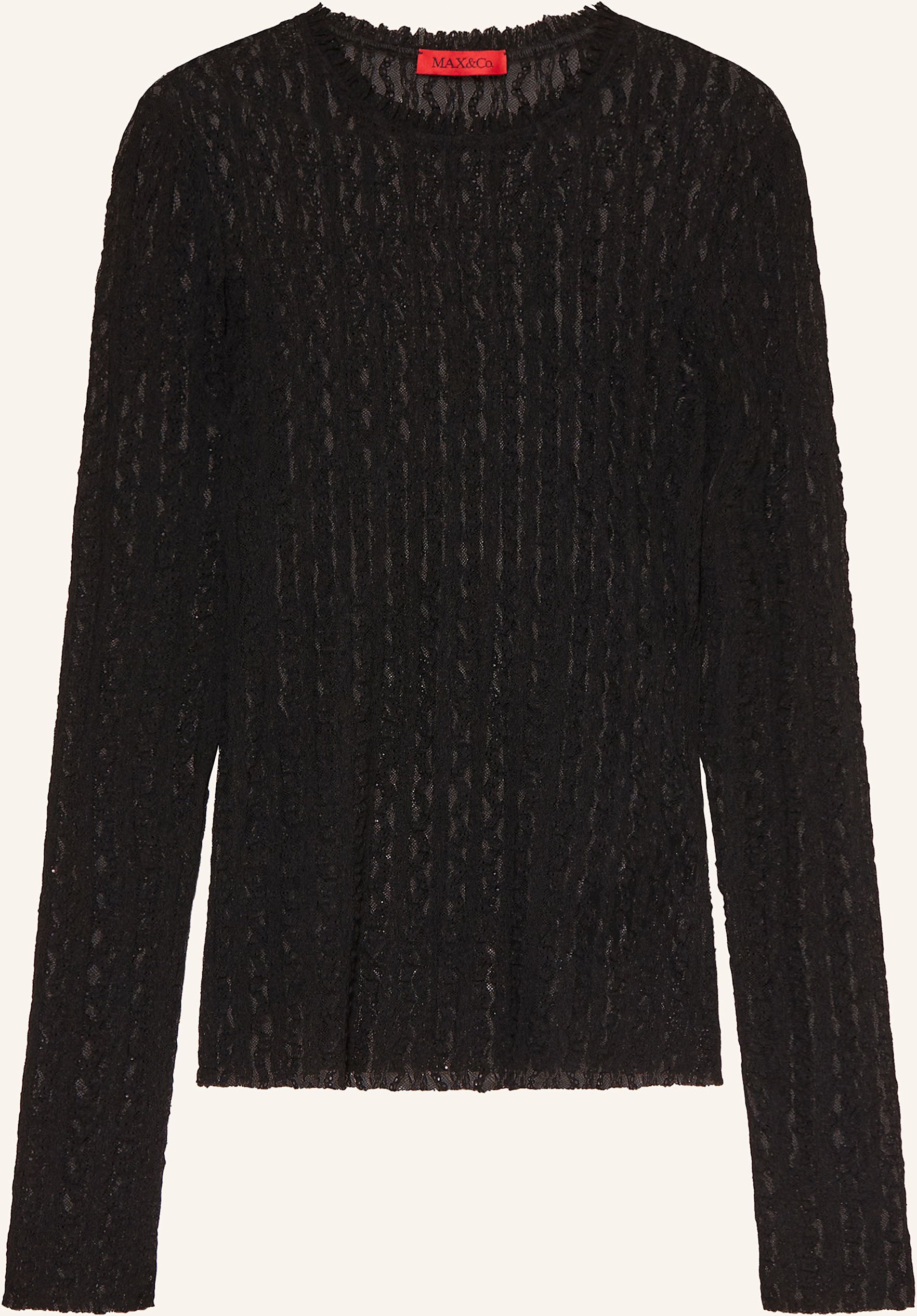 Thumbnail - Max & Co. Longsleeve Iside Aus Spitze schwarz