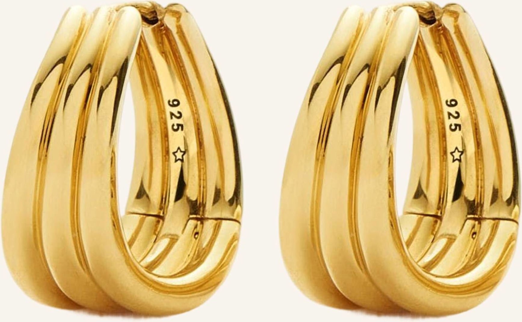 Missoma Creolen Savi Triple Ridge Hoops By Glambou gold