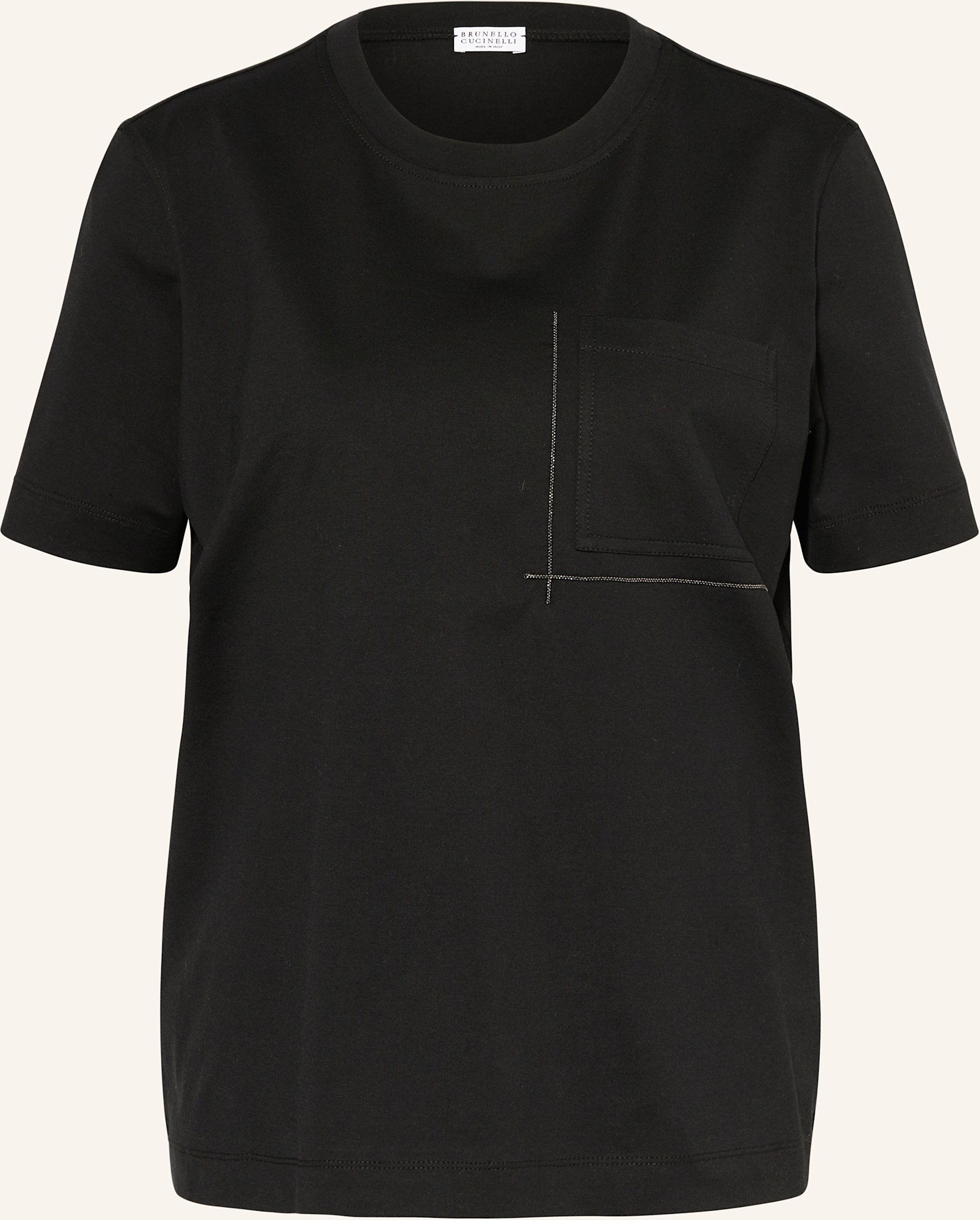 Thumbnail - Brunello Cucinelli T-Shirt Mit Schmucksteinen schwarz