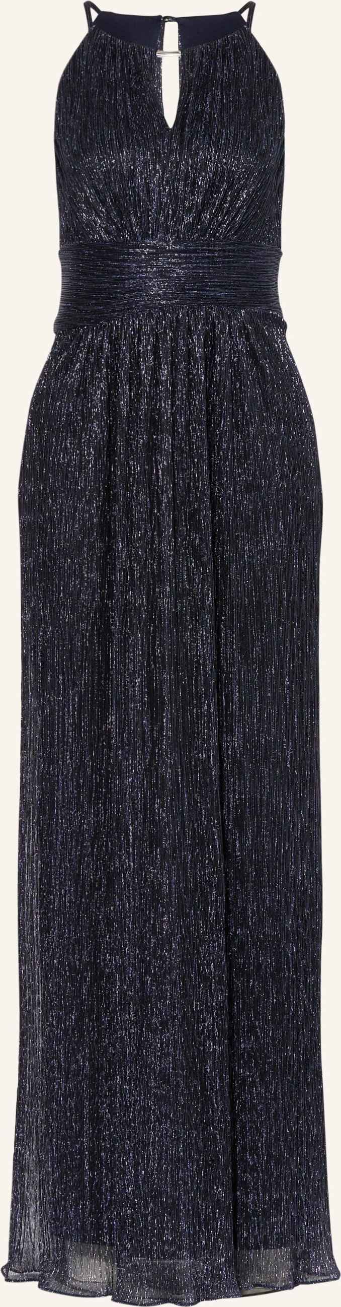 Swing Abendkleid Mit Glitzergarn blau