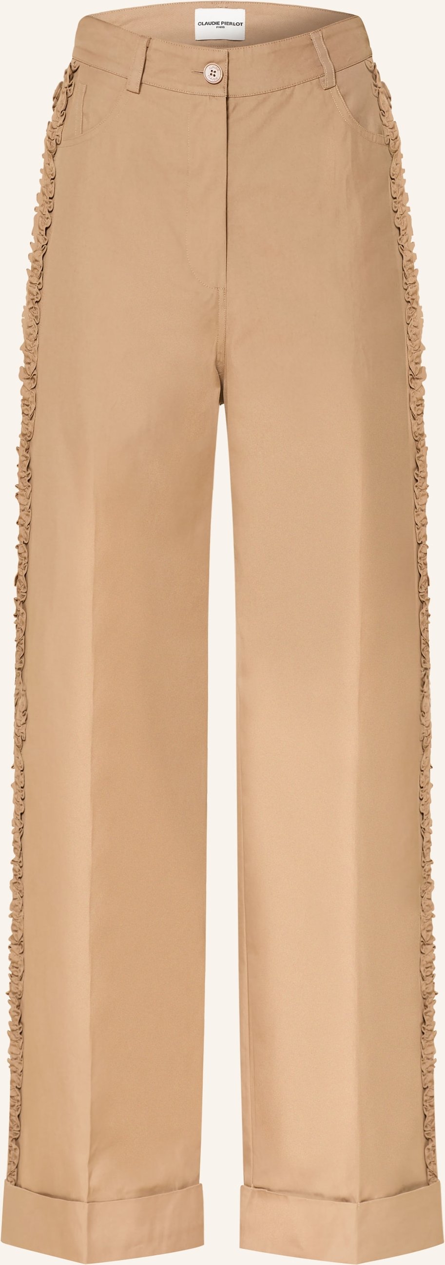 Claudie Pierlot Marlenehose Mit Rüschen beige