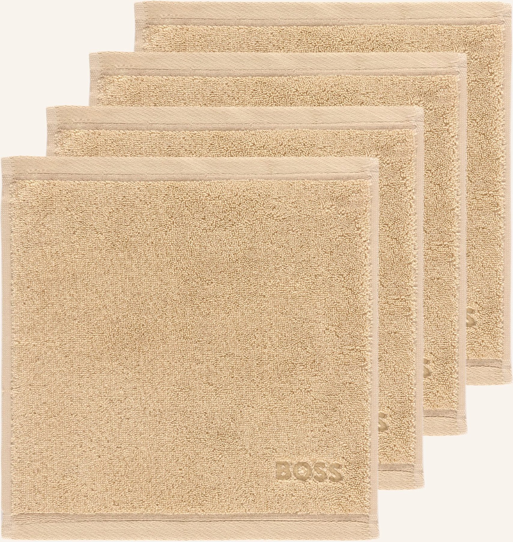 Boss Waschlappen 4er Set Loft beige