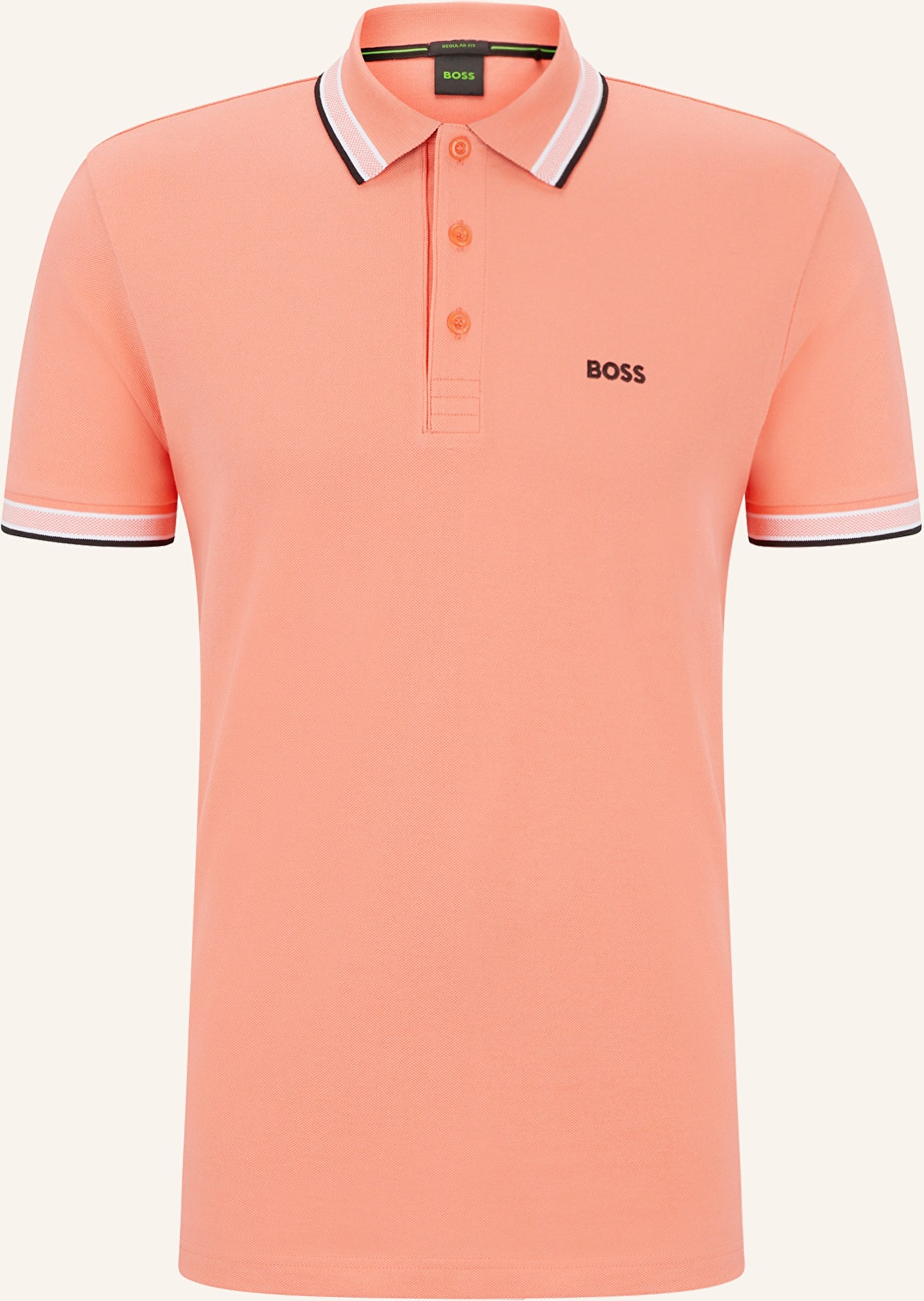 Boss Piqué-Poloshirt Paddy Curved Regular Fit orange