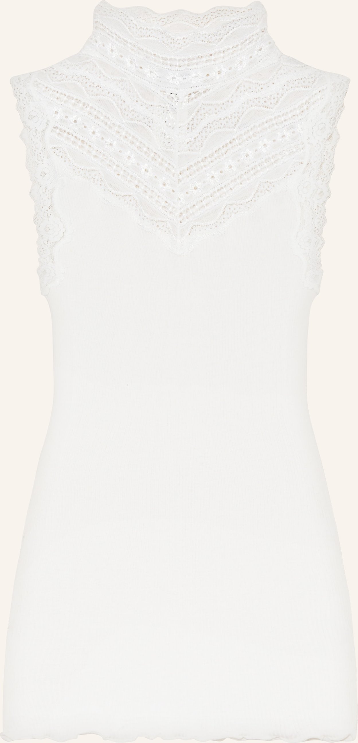 Rosemunde Seidentop Mit Spitze weiss