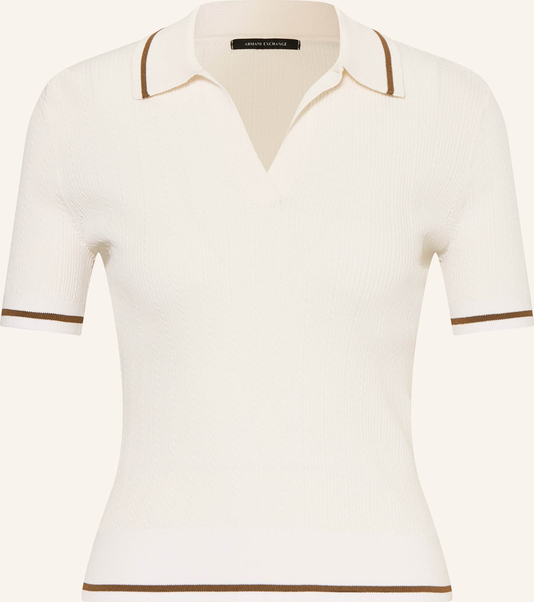 Armani Exchange Strick-Poloshirt weiss