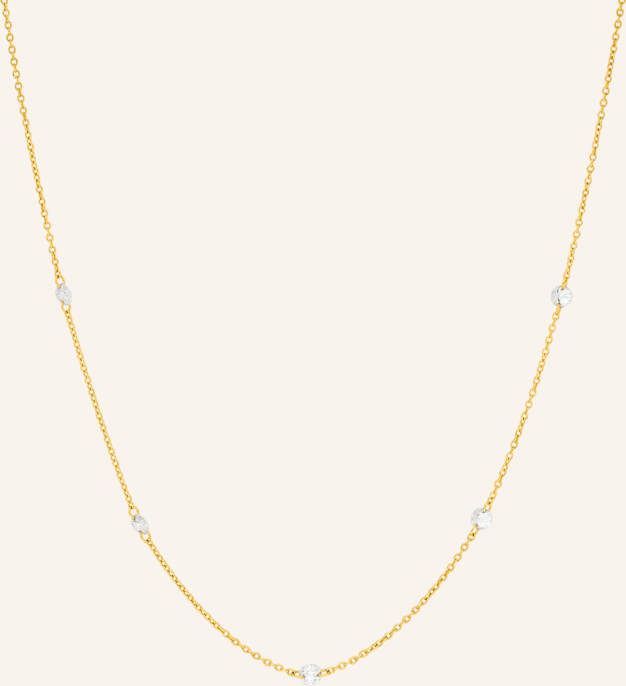 Leaf Halskette Pure Quintruple Aus 18 Karat Gelbgold Mit Diamanten gold
