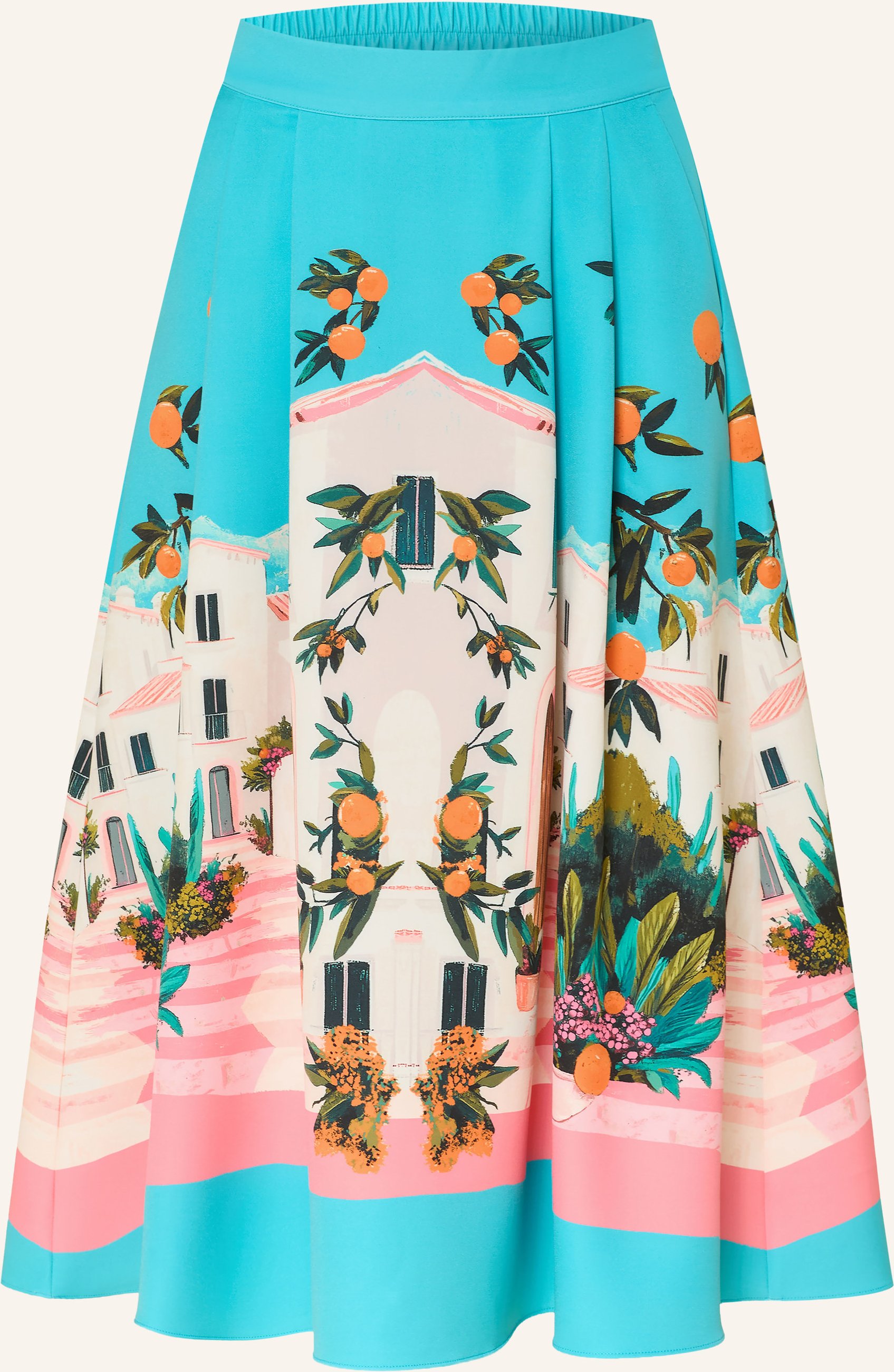 Betty&Co Faltenrock blau