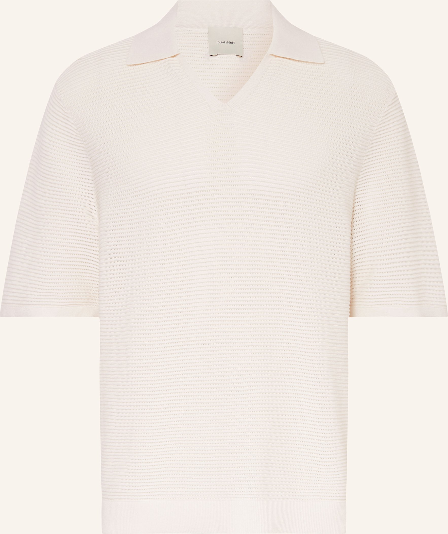 Calvin Klein Strick-Poloshirt weiss