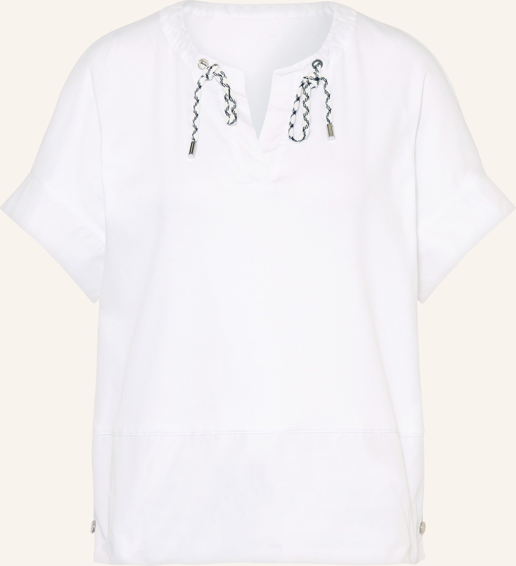 Marc Cain T-Shirt Im Materialmix weiss