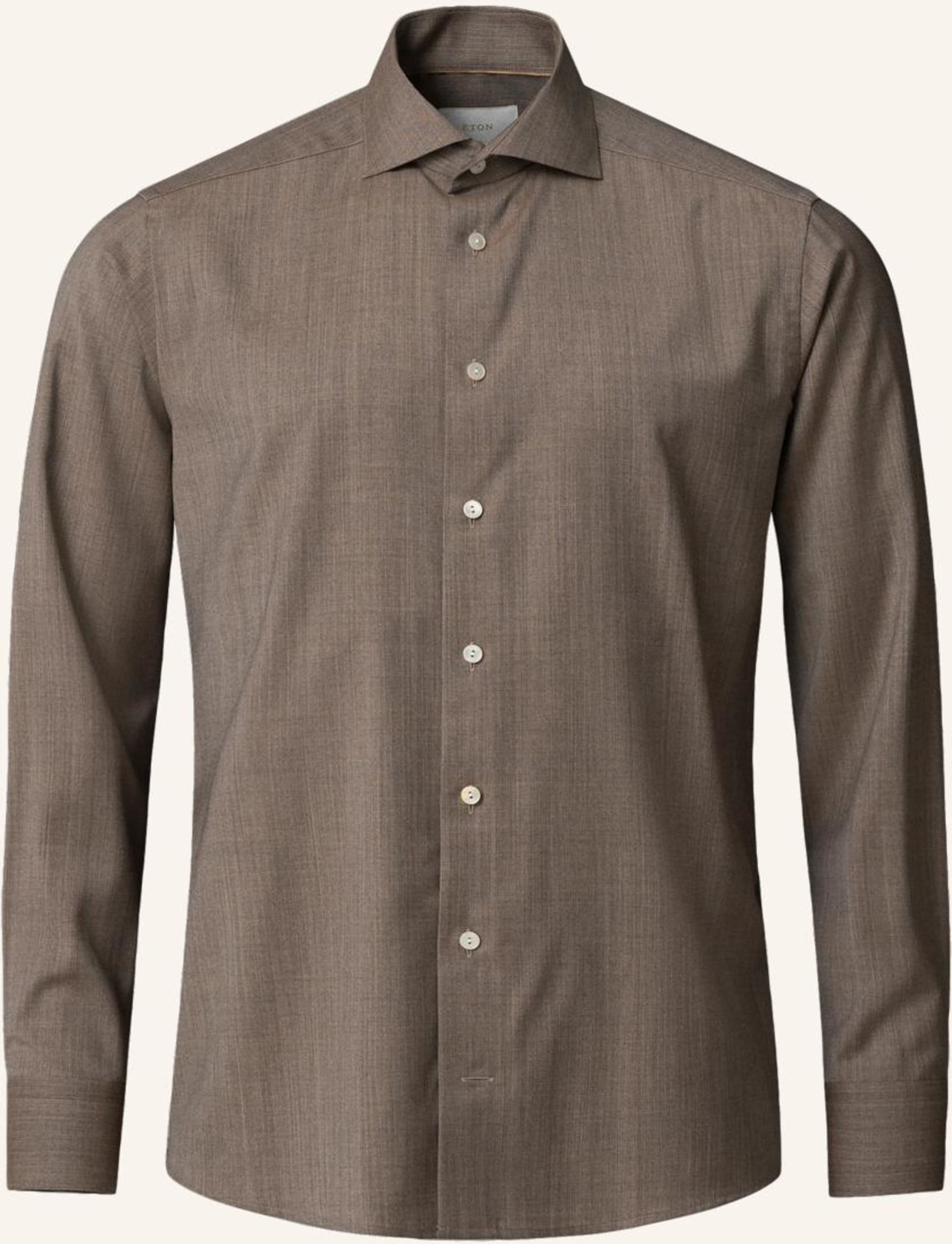 Eton Hemd Merinowolle Supima 120 Slim Fit beige