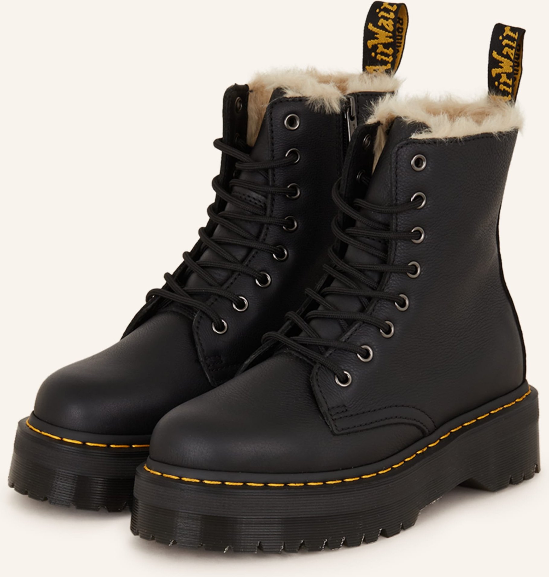 Dr. Martens Schnürboots Jadon Mit Kunstfell schwarz