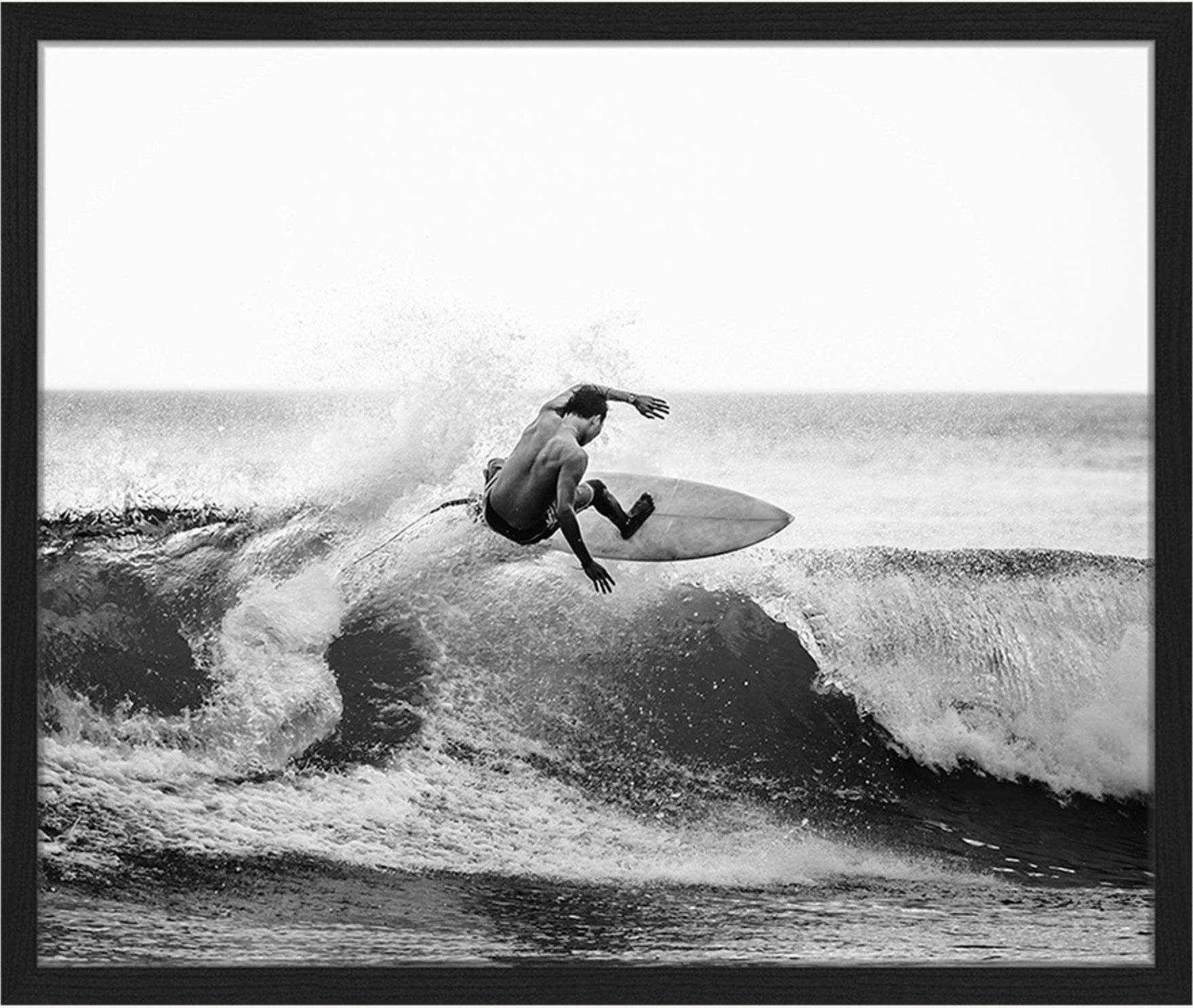 Jacob Baden Wandbild Surftag Mit Rahmen schwarz