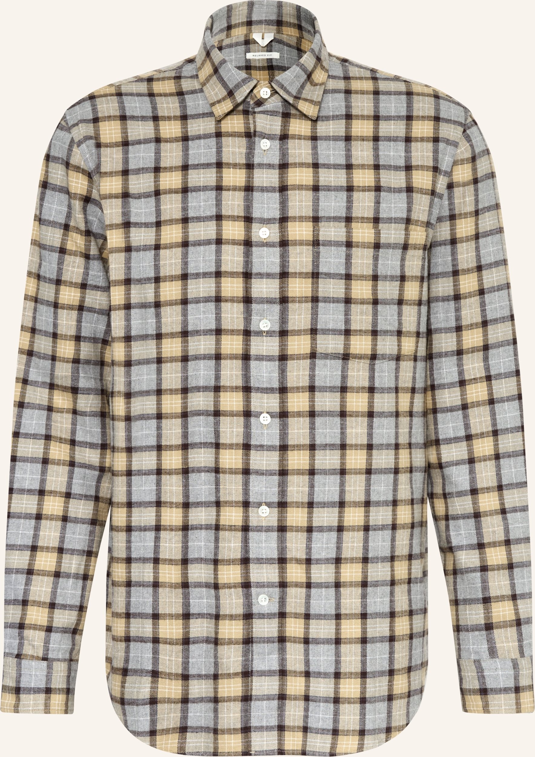 Arket Flanellhemd Bennet Relaxed Fit beige