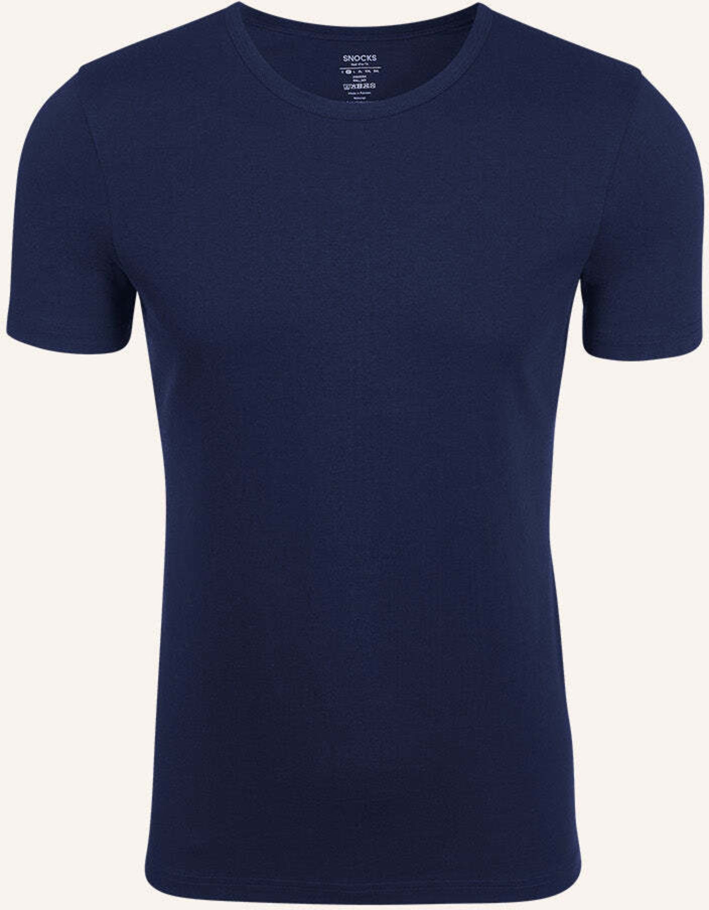 Snocks Rundhals T-Shirt Extra Lang blau