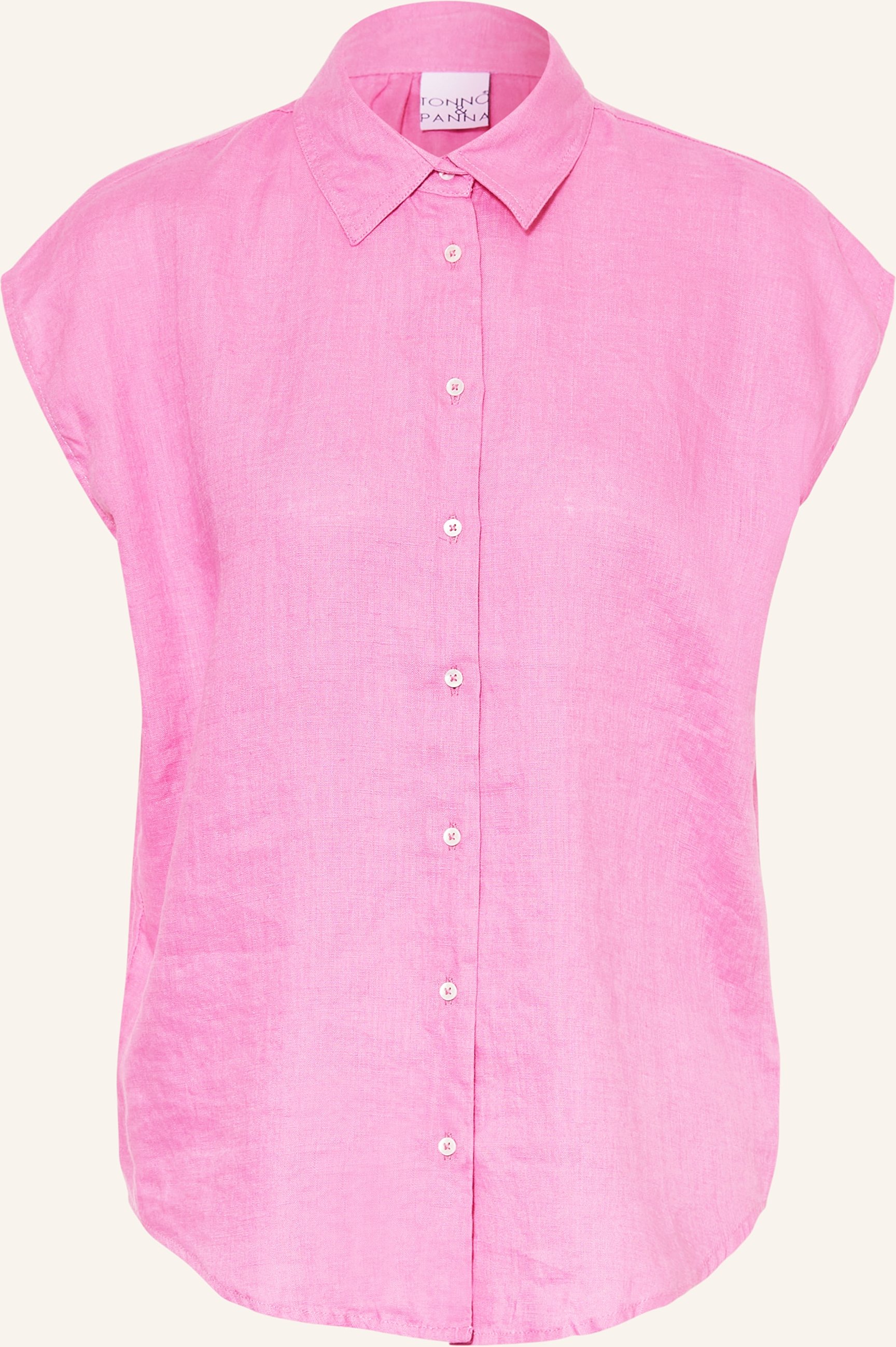 Tonno & Panna Blusentop Aus Leinen pink