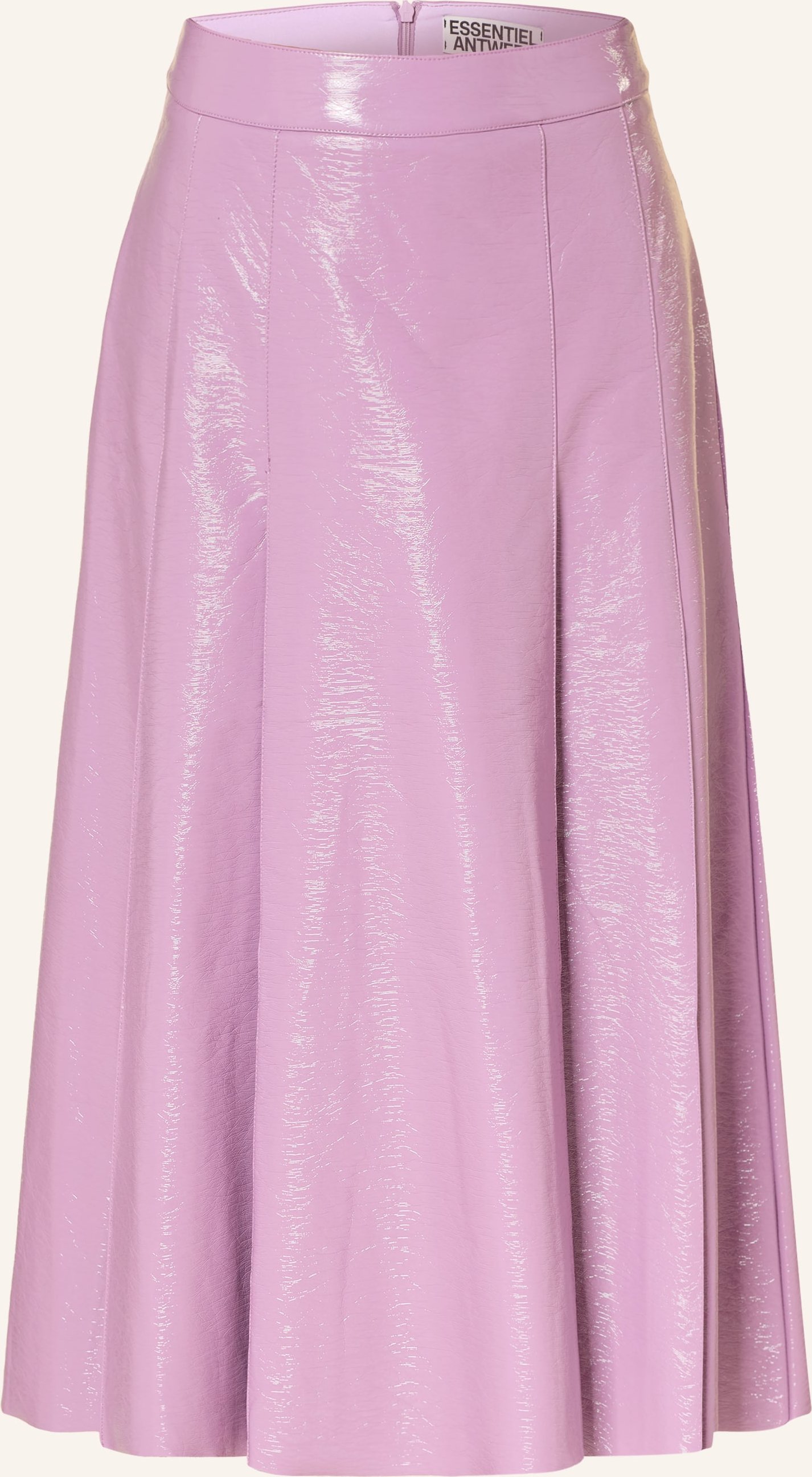 Essentiel Antwerp Faltenrock In Lederoptik lila