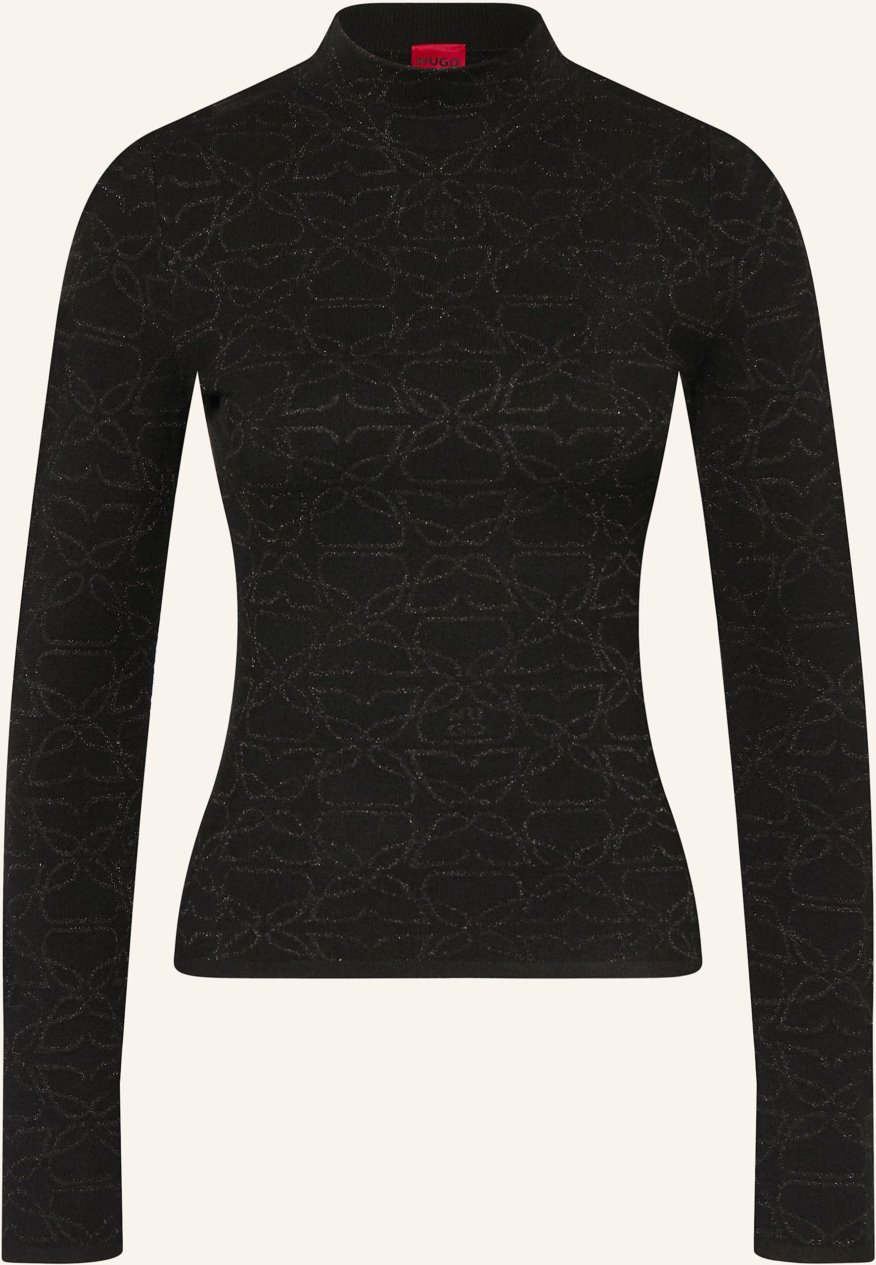 Hugo Pullover Sinepro Mit Glitzergarn schwarz